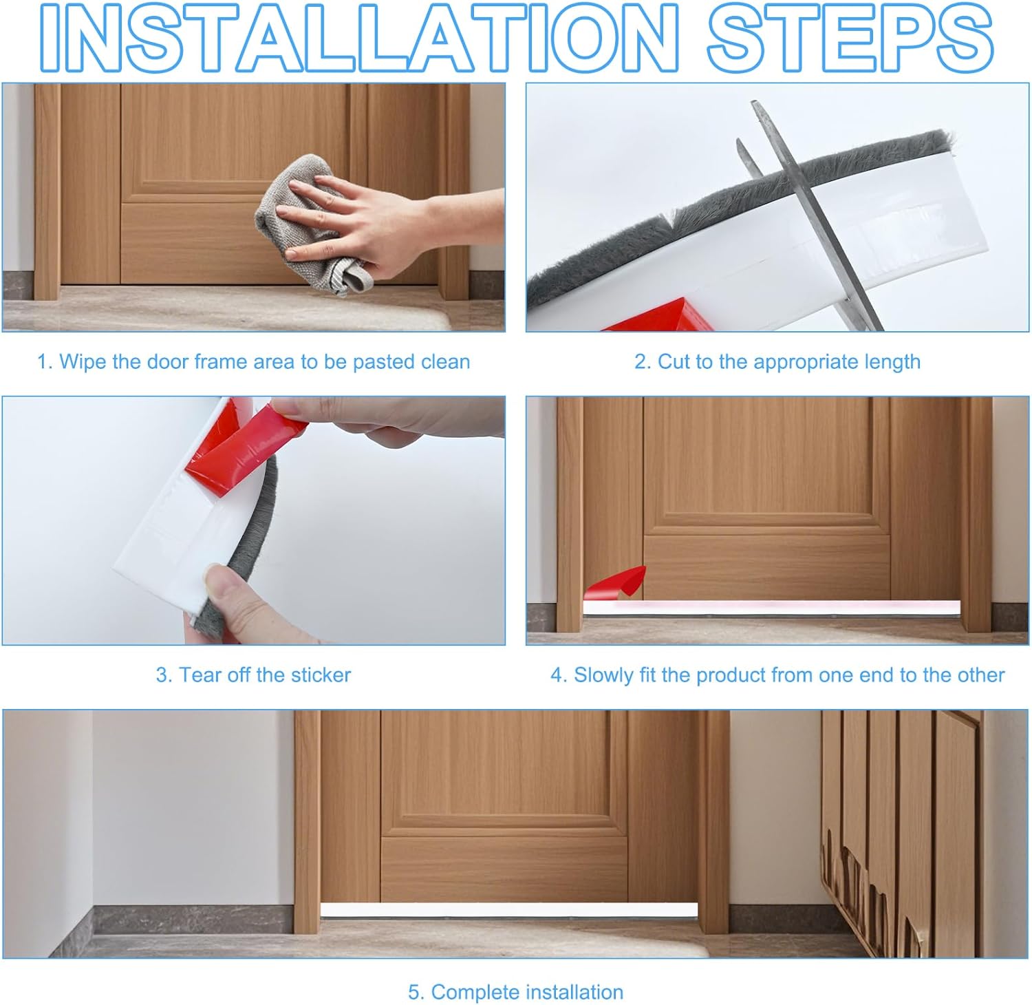 NIXRET Door Sweep 393 In Self Adhesive Draft Stopper