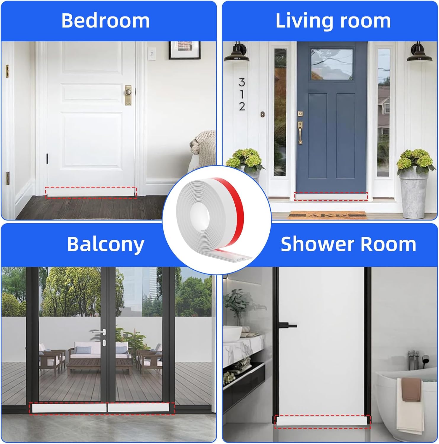 Under Door Draft Stopper 39in White Door Sweep