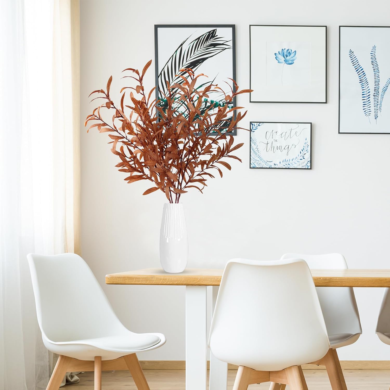 Sggvecsy 33 Inch 4Pcs Fall Artificial Olive Branches for Home Office Decor