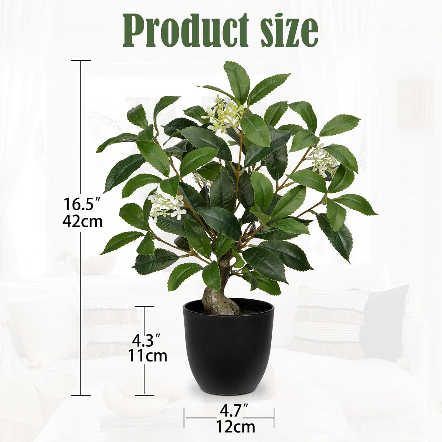 Briful 165 Inch Artificial Laurel Bay Tree with Black Pot