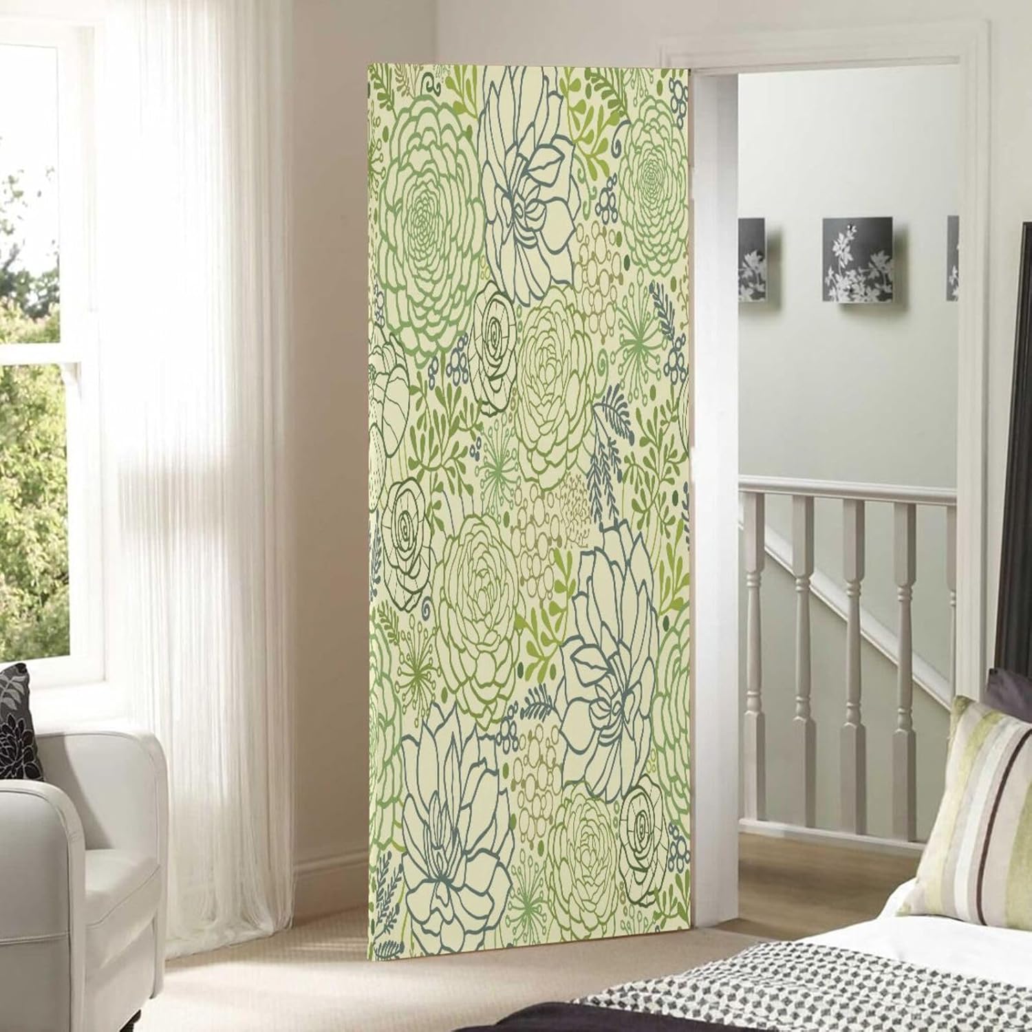 Susiyo Lotus Yellow Halloween Door Cover Stretch Fabric for Home Party Decor