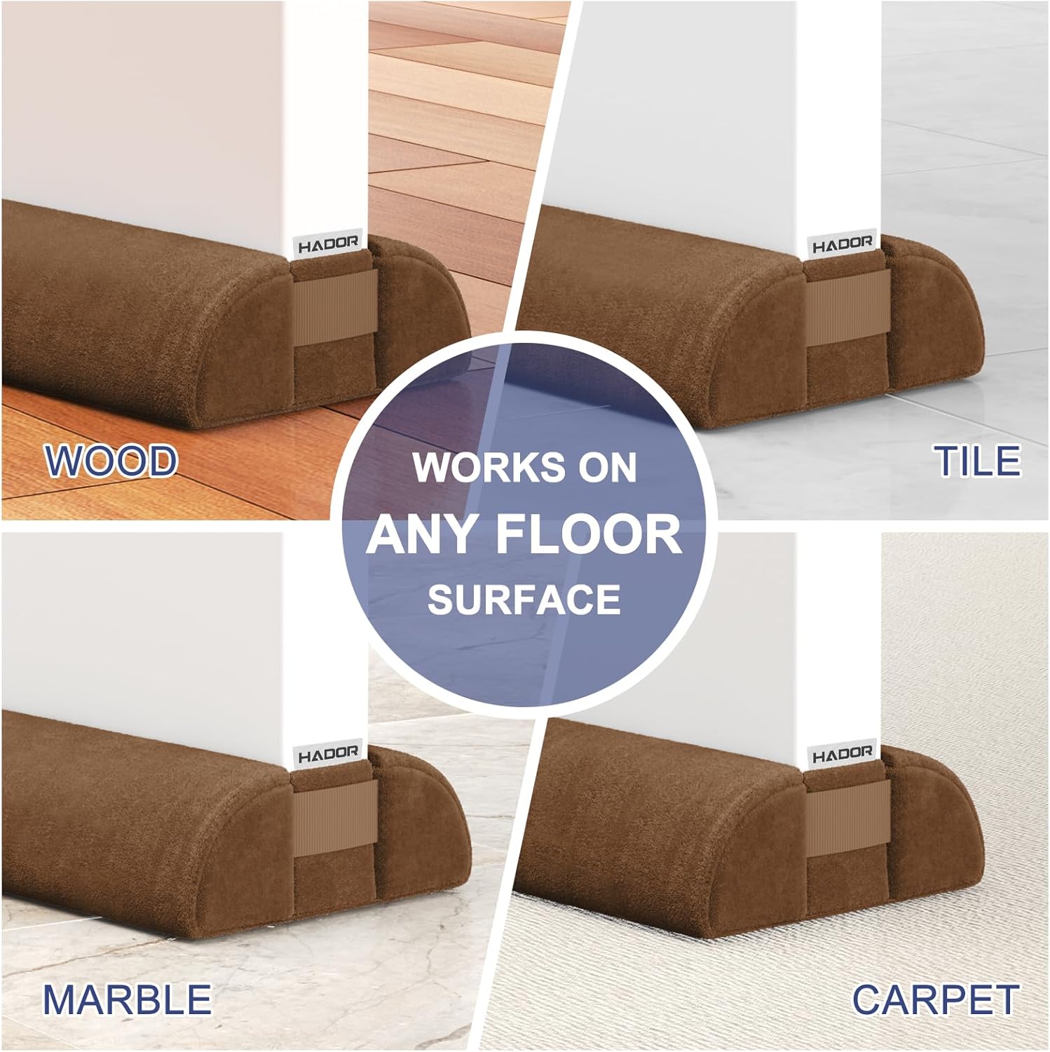 HADOR Door Draft Stopper 36 Inch Brown Double Sided