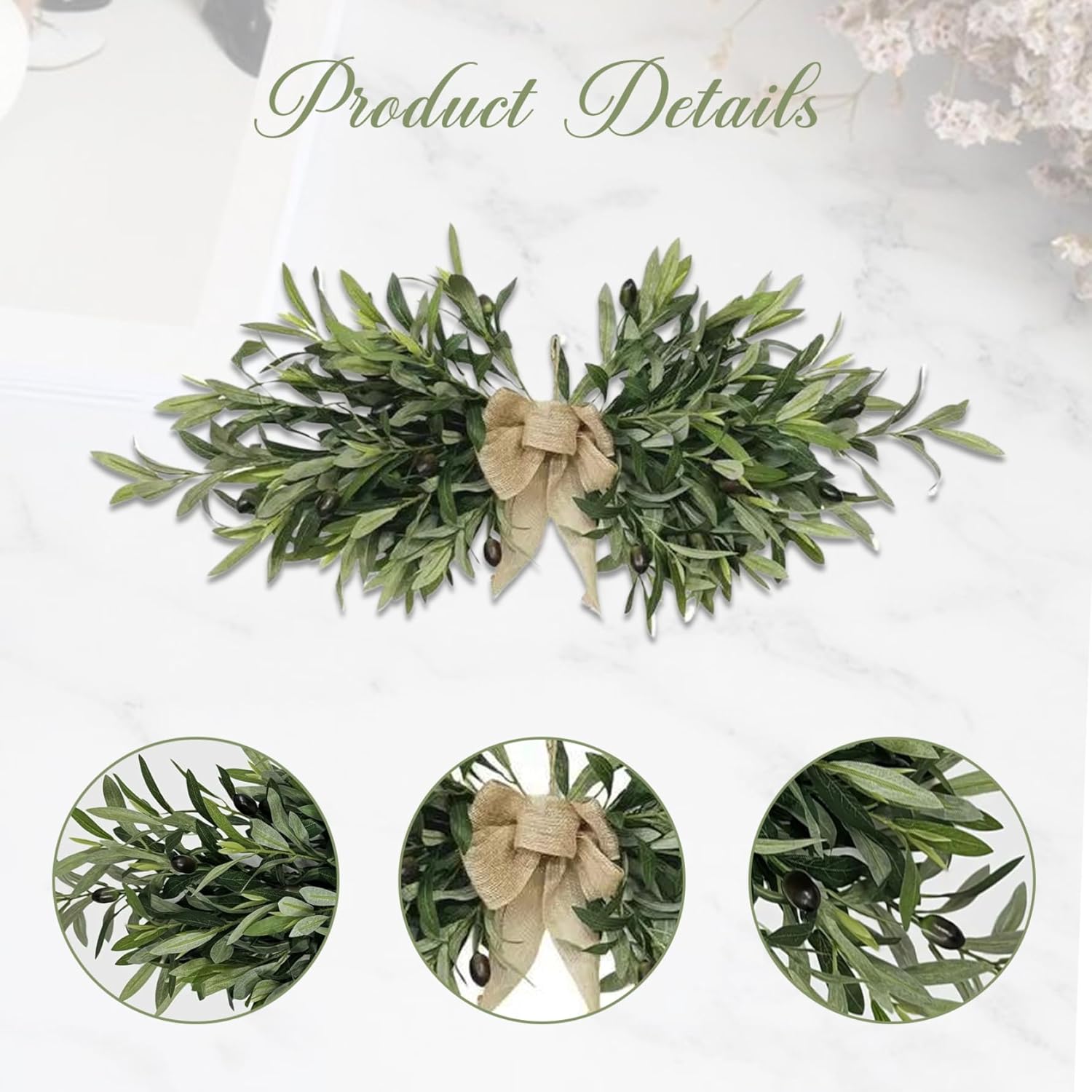 Artificial Olive Flower Swag 24 Inch Wedding Decor