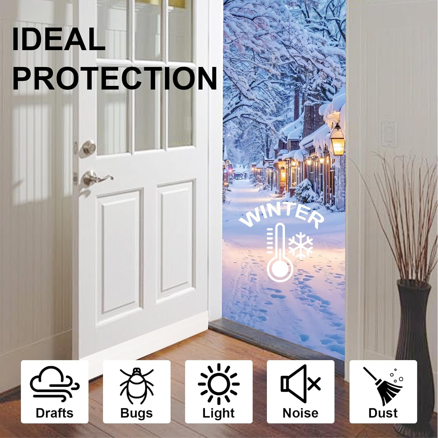 EGUARTE Door Draft Stopper 2 W x 39 L White