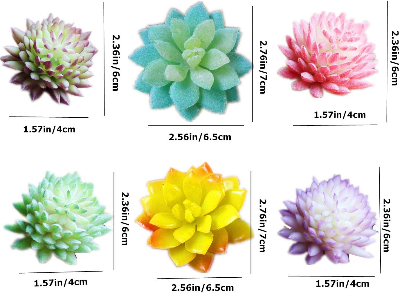Zhiheng 11PCS Assorted Multicolor Artificial Succulent Plants