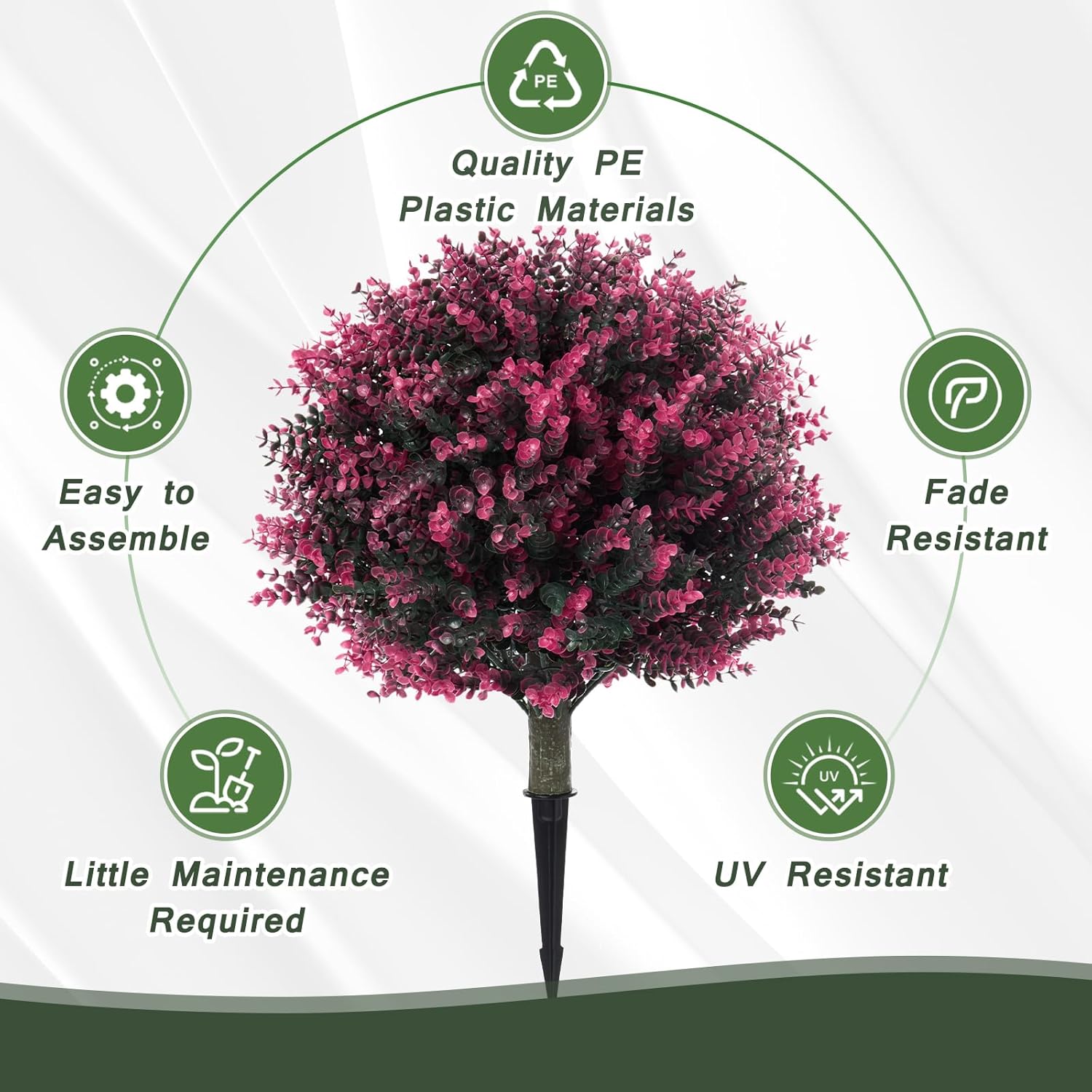 LAFORMO Artificial Rose Boxwood Topiary Ball 28 Outdoor Decor