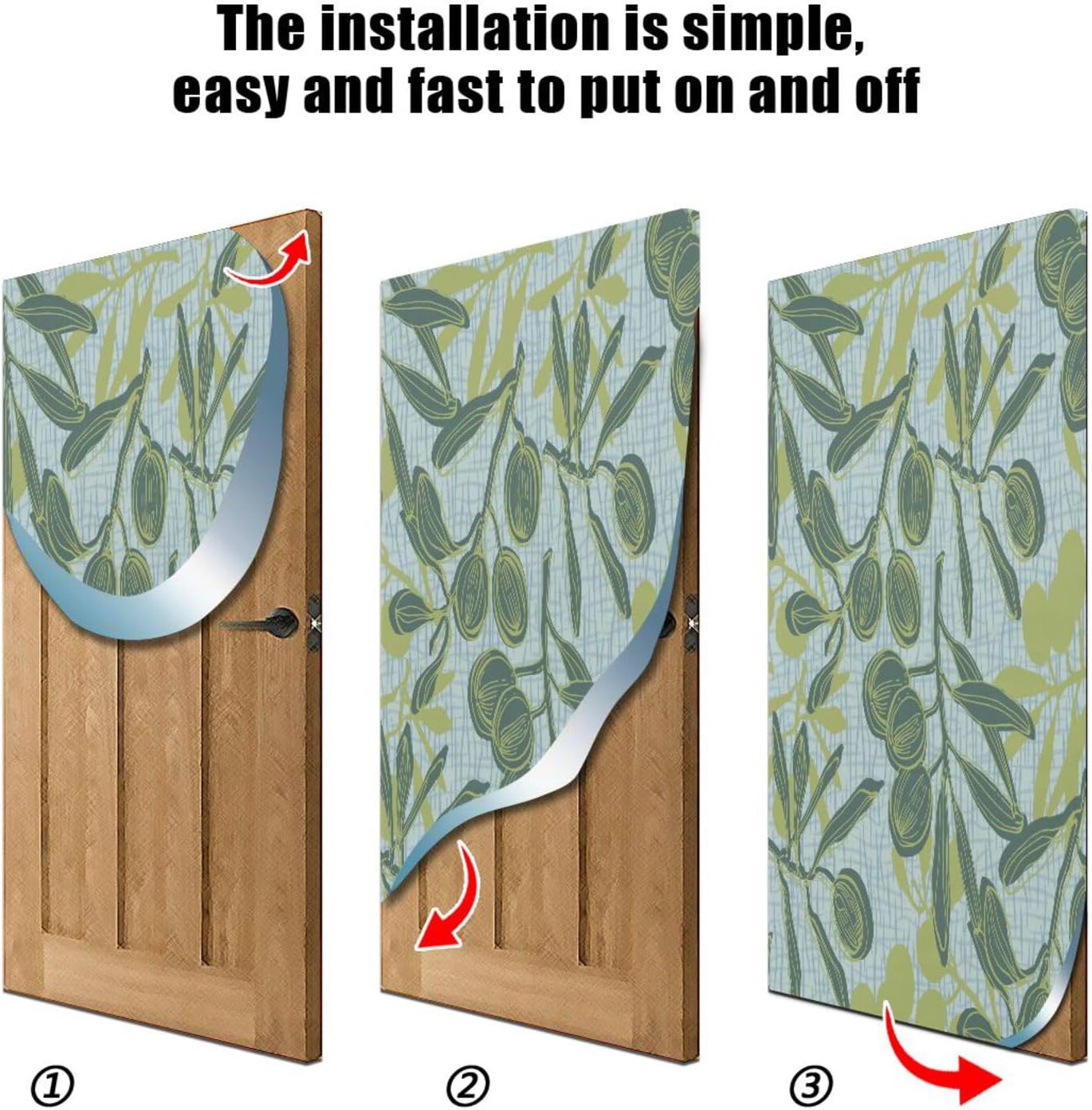 Susiyo Olive Branches Door Cover Halloween Decoration 32x79 in