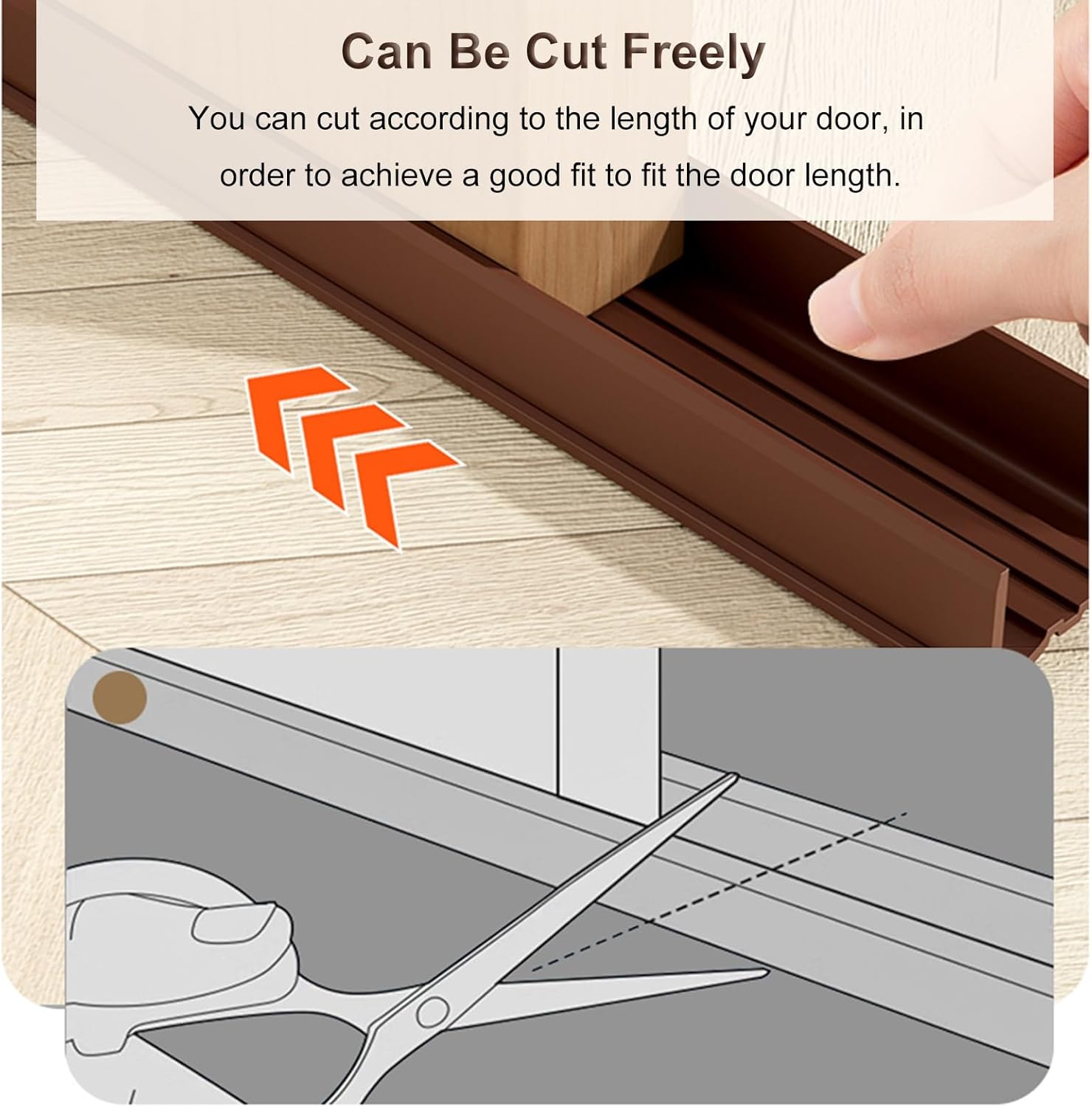 Adjustable Door Draft Stopper with Soft PVC Seal Strip