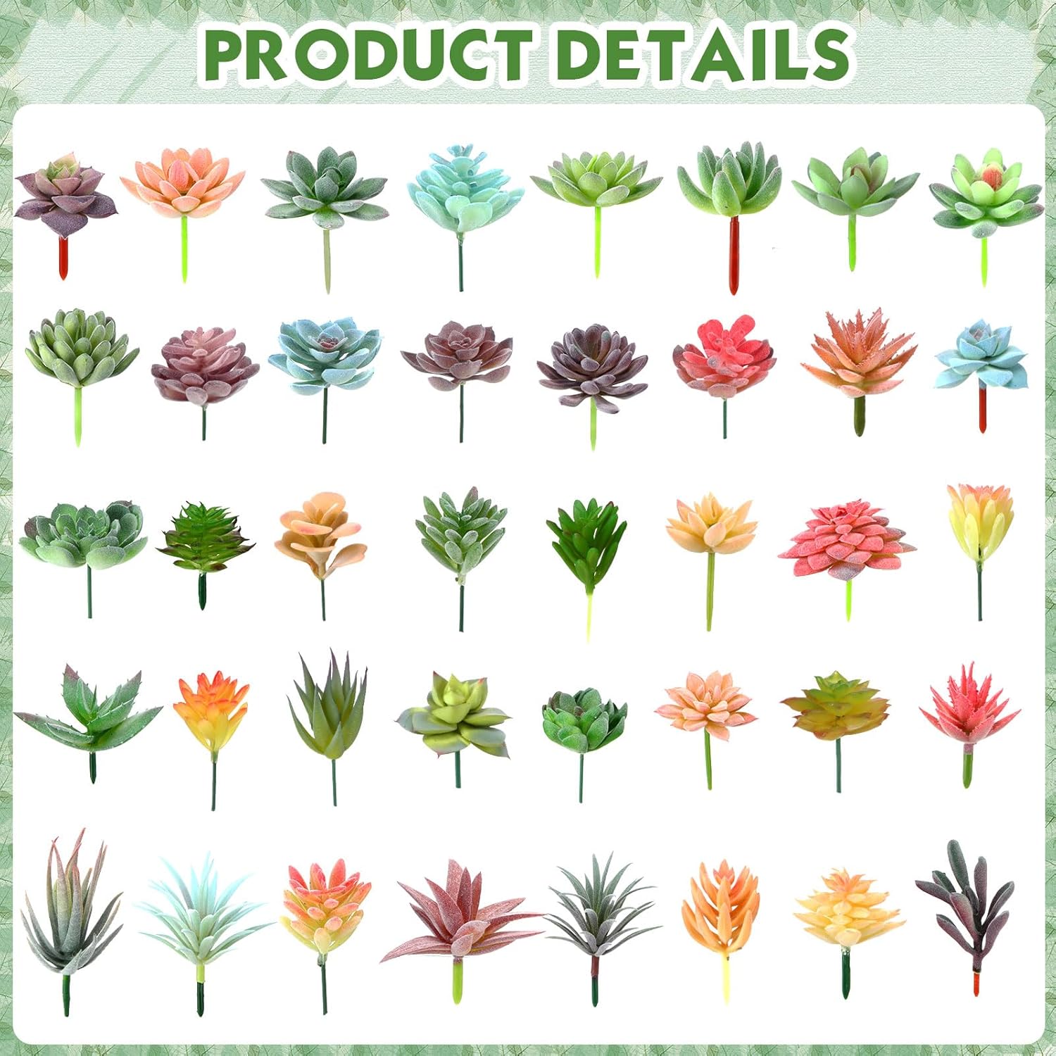 Tigeen 80 Pcs Artificial Plastic Succulents