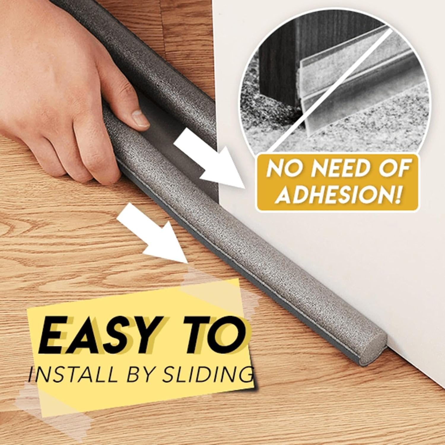 Door Draft Stopper Adjustable Noise Blocker for Bottom of Door