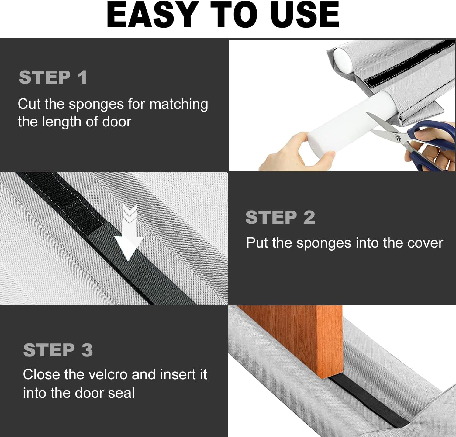 Gigbuff Cam Door Draft Stopper 30-36 Inch White