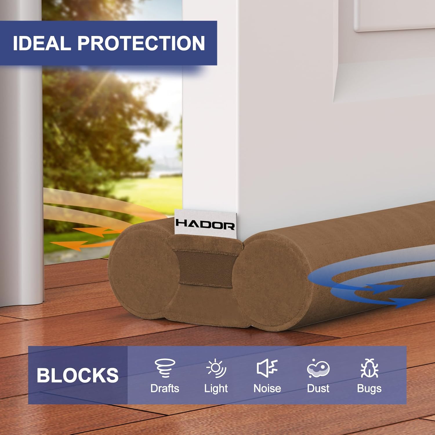 Hador Door Draft Stopper 32 Inch Double Side Soundproof Seal