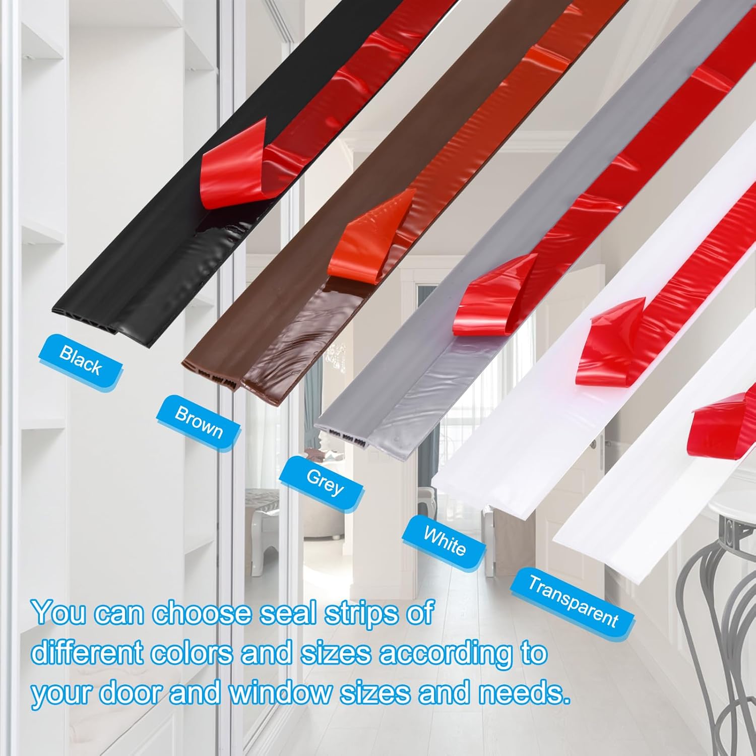 PATIKIL Door Draft Stopper 33FT Silicone Under Door Seal Strip