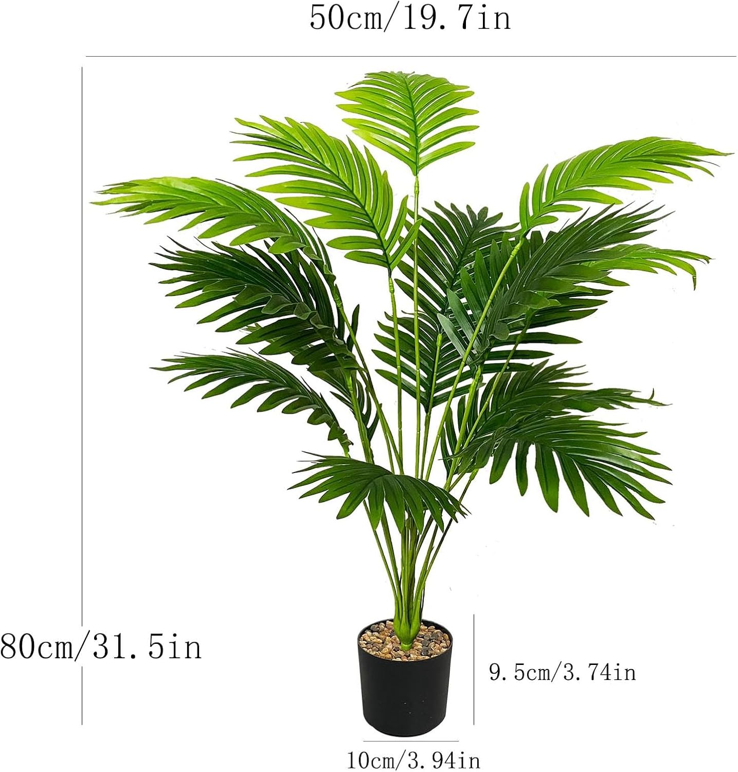 Artificial Areca Palm Tree 31 Inch Silk Faux Plant for Home Decor