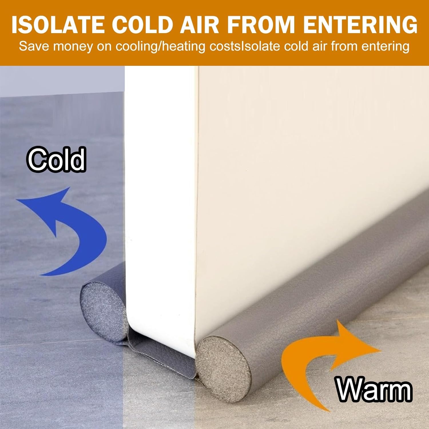 Adjustable Under Door Sound Blocker 36 in White