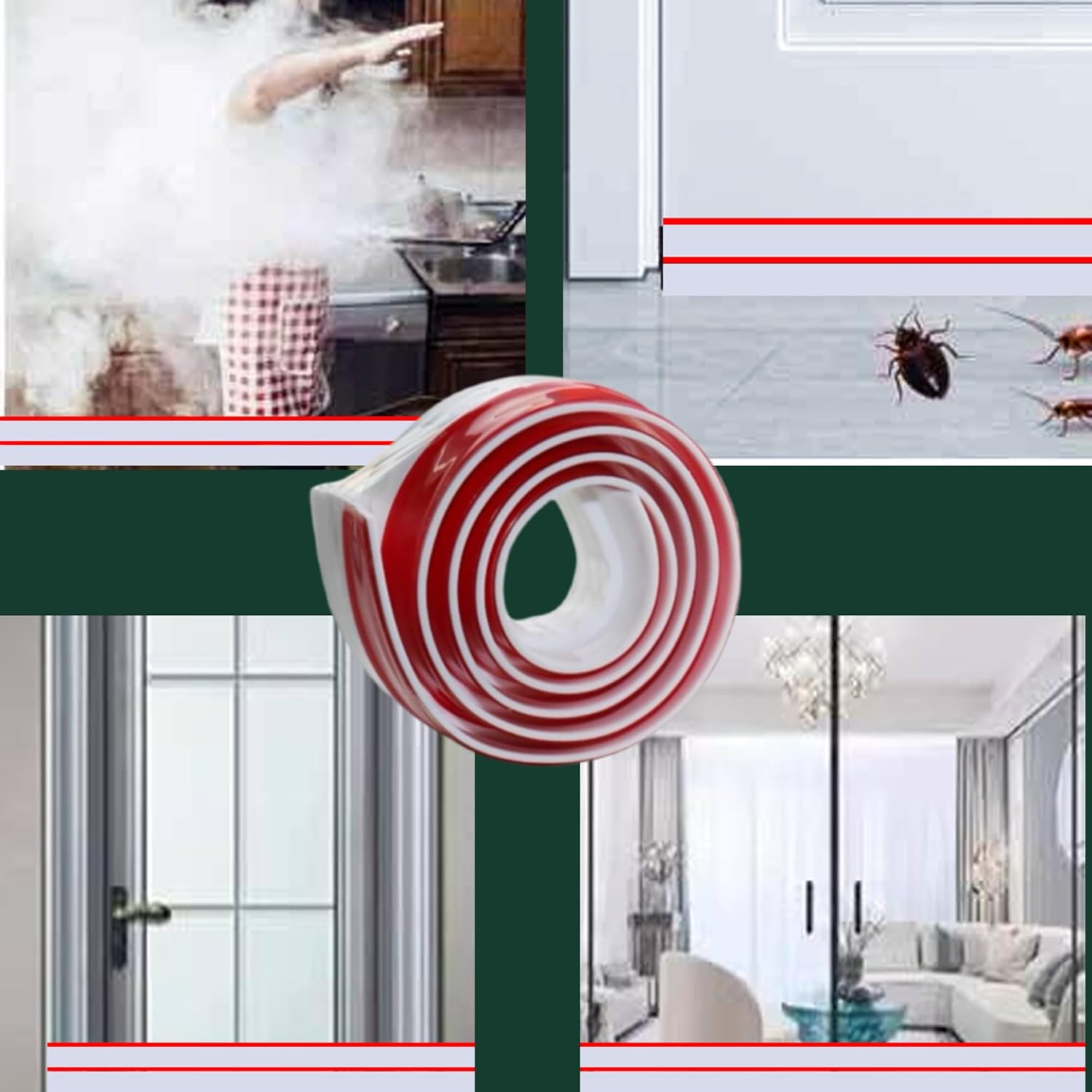 DAFUWENG Door Draft Stopper 4 Pack White