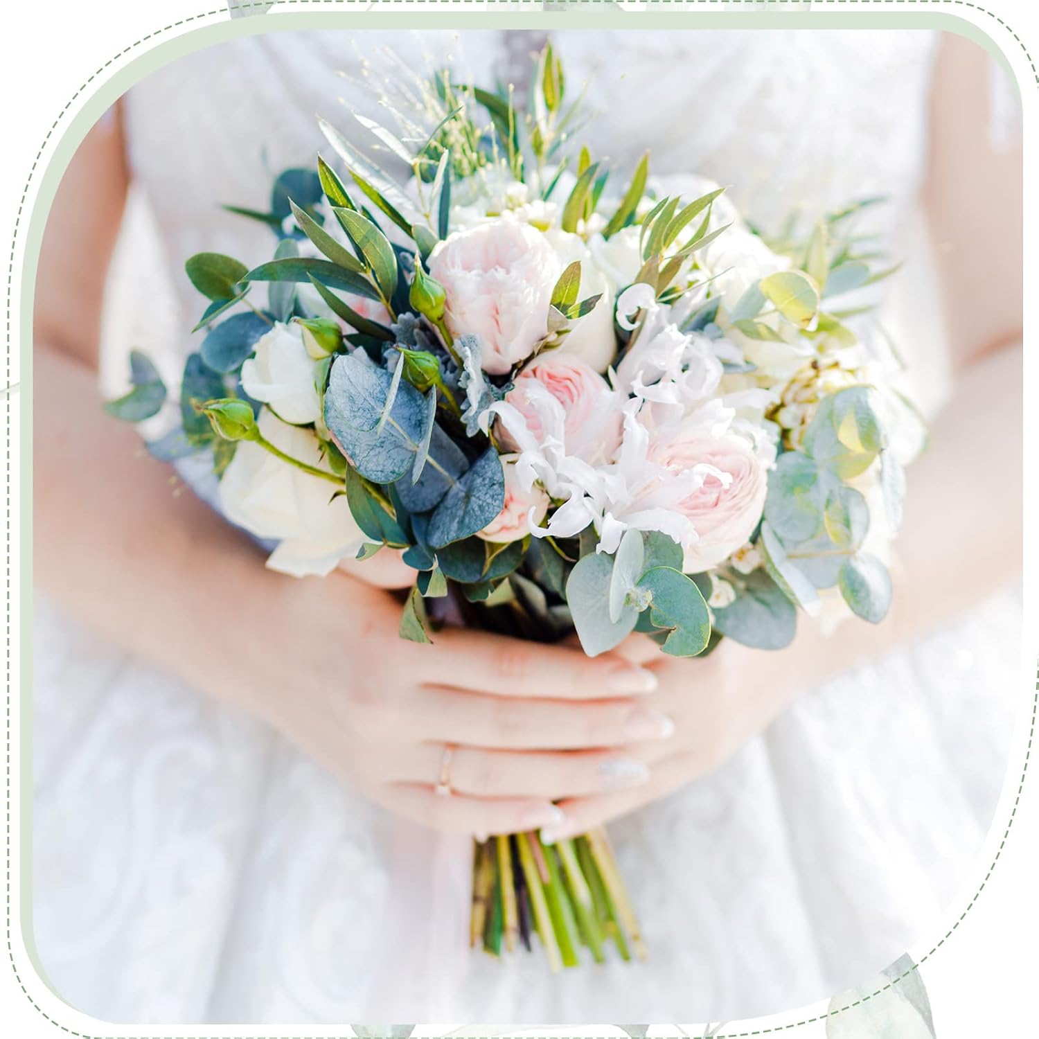 Giegxin 1000 Pcs 3 Kinds Mixed Eucalyptus Artificial Greenery Stems for Wedding Decor