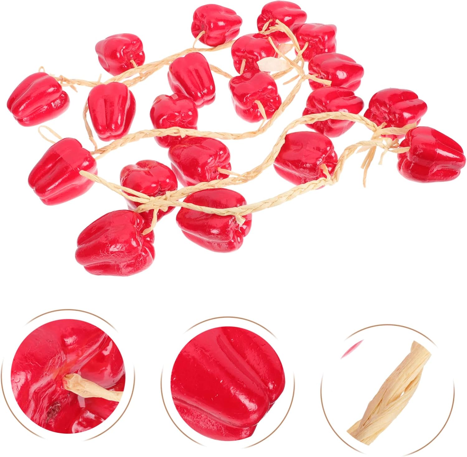 5Pcs Simulation Pepper String Artificial Vegetable Hanging Decor for Farmhouse Style and Photography Props