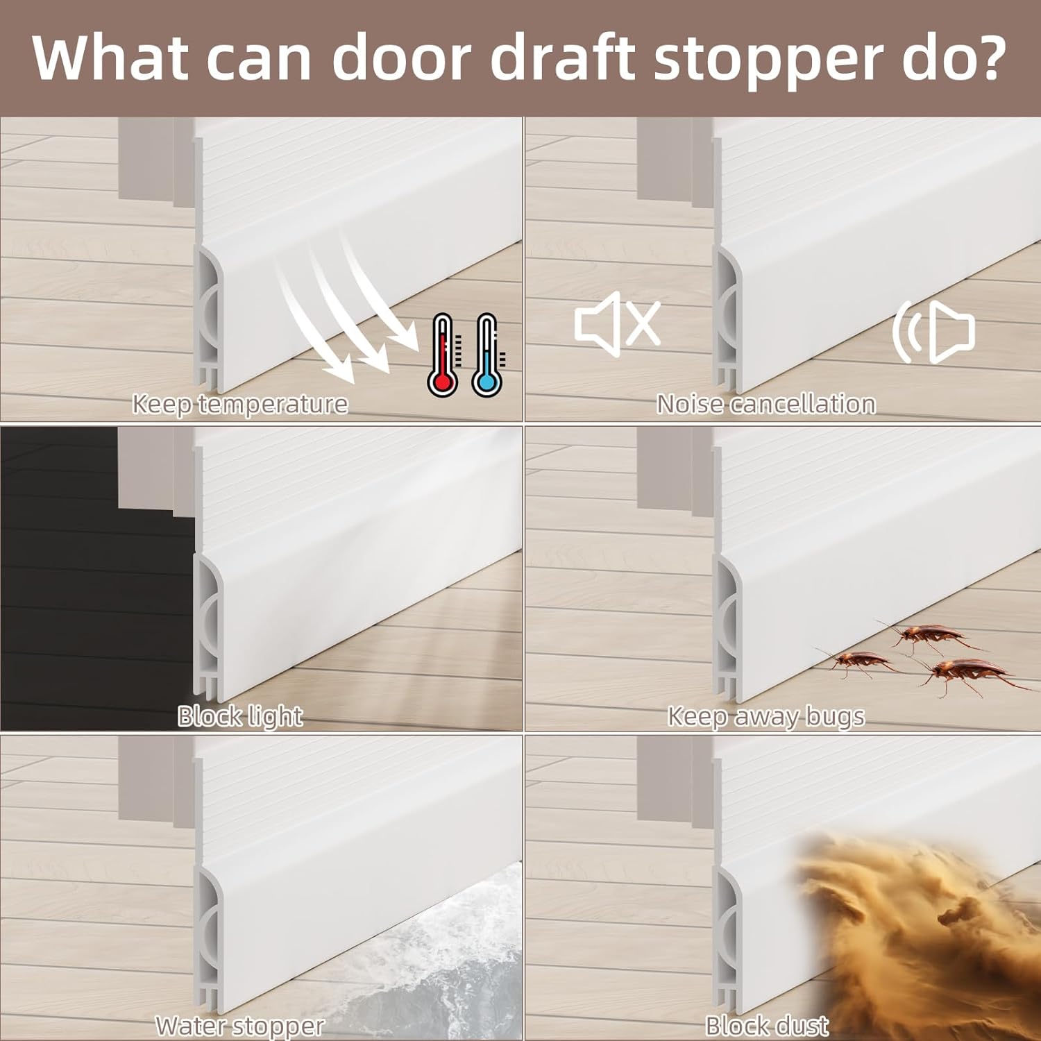 OXRQ Door Draft Stopper 78 White