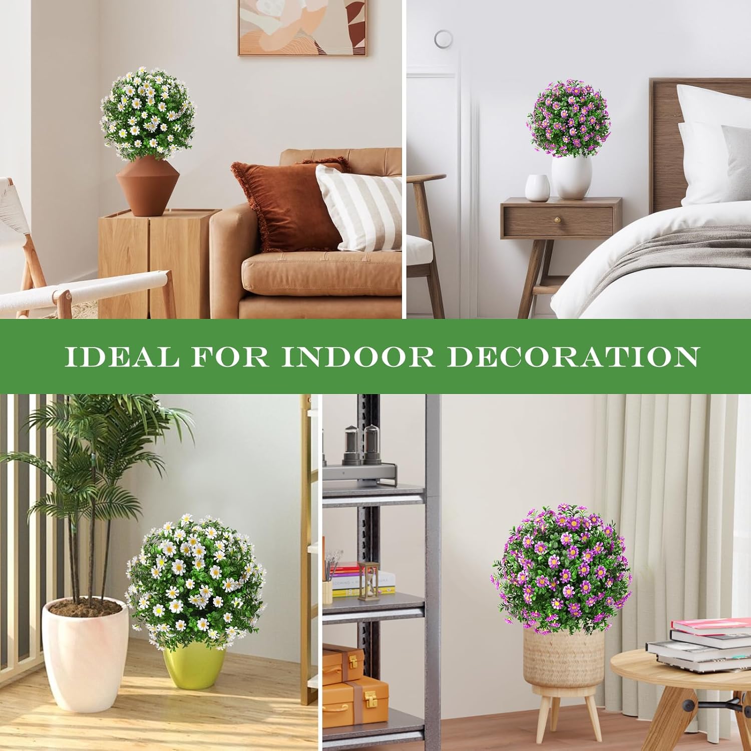 23 Inch Set of 2 Artificial Boxwood Topiary with Sunflowers and Spikes for Outdoor Decor