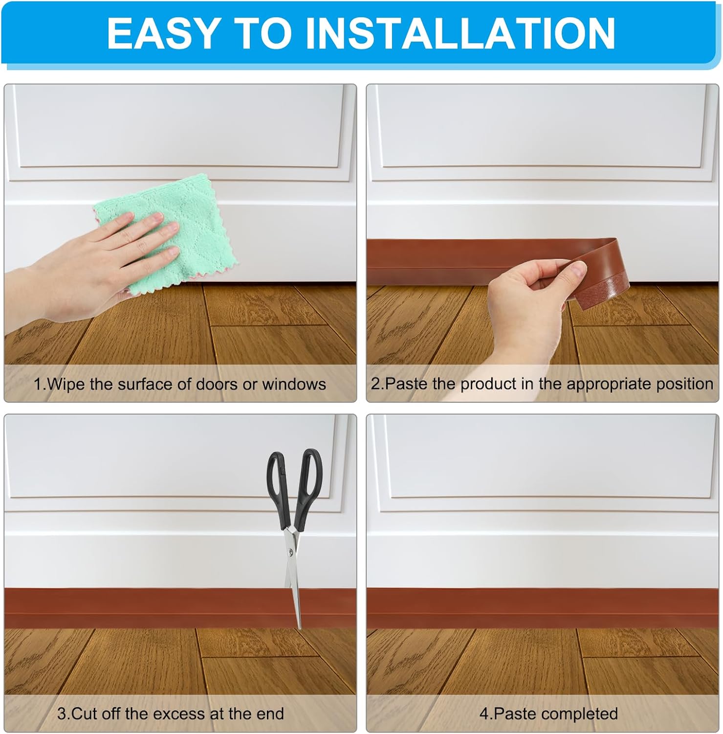 PATIKIL Door Draft Stopper 33FT Silicone Under Door Seal Strip