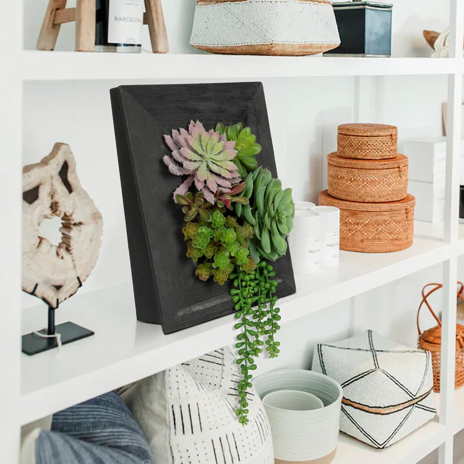 Fake Plants Succulents 3D Artificial Wall Hanging Indoor Decor