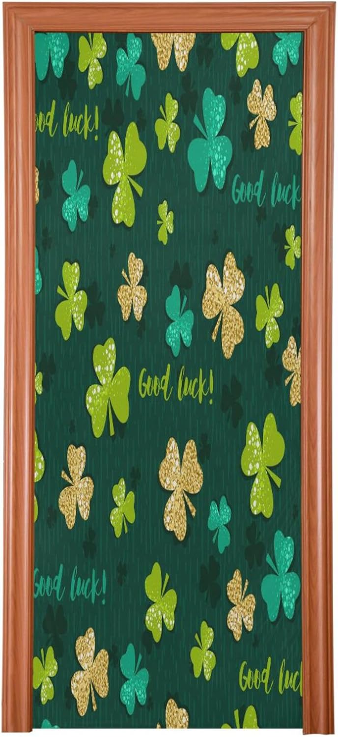 Susiyo Green Golden Shamrock Halloween Door Cover