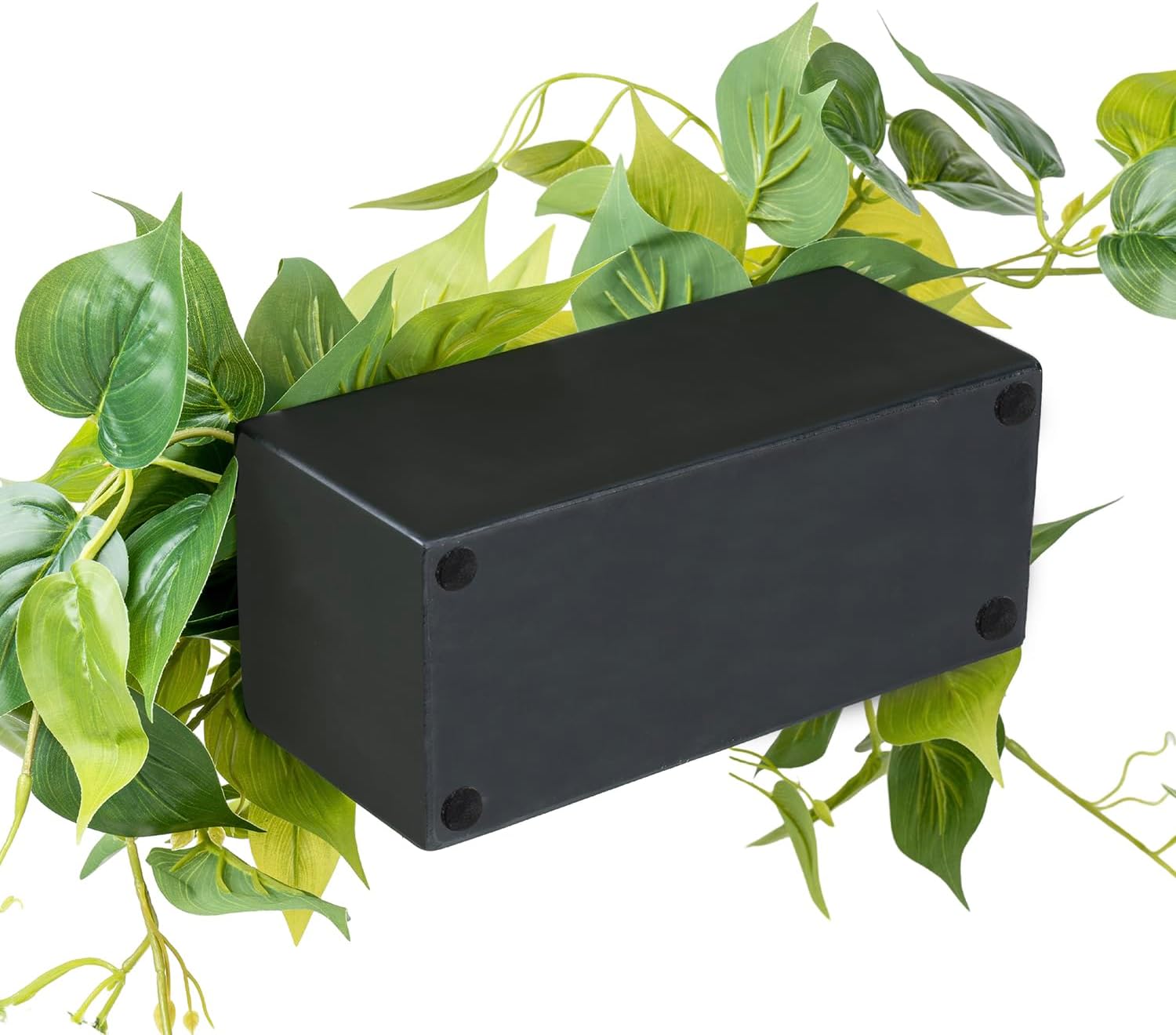 MyGift Artificial Pothos Plant in Black Concrete Planter