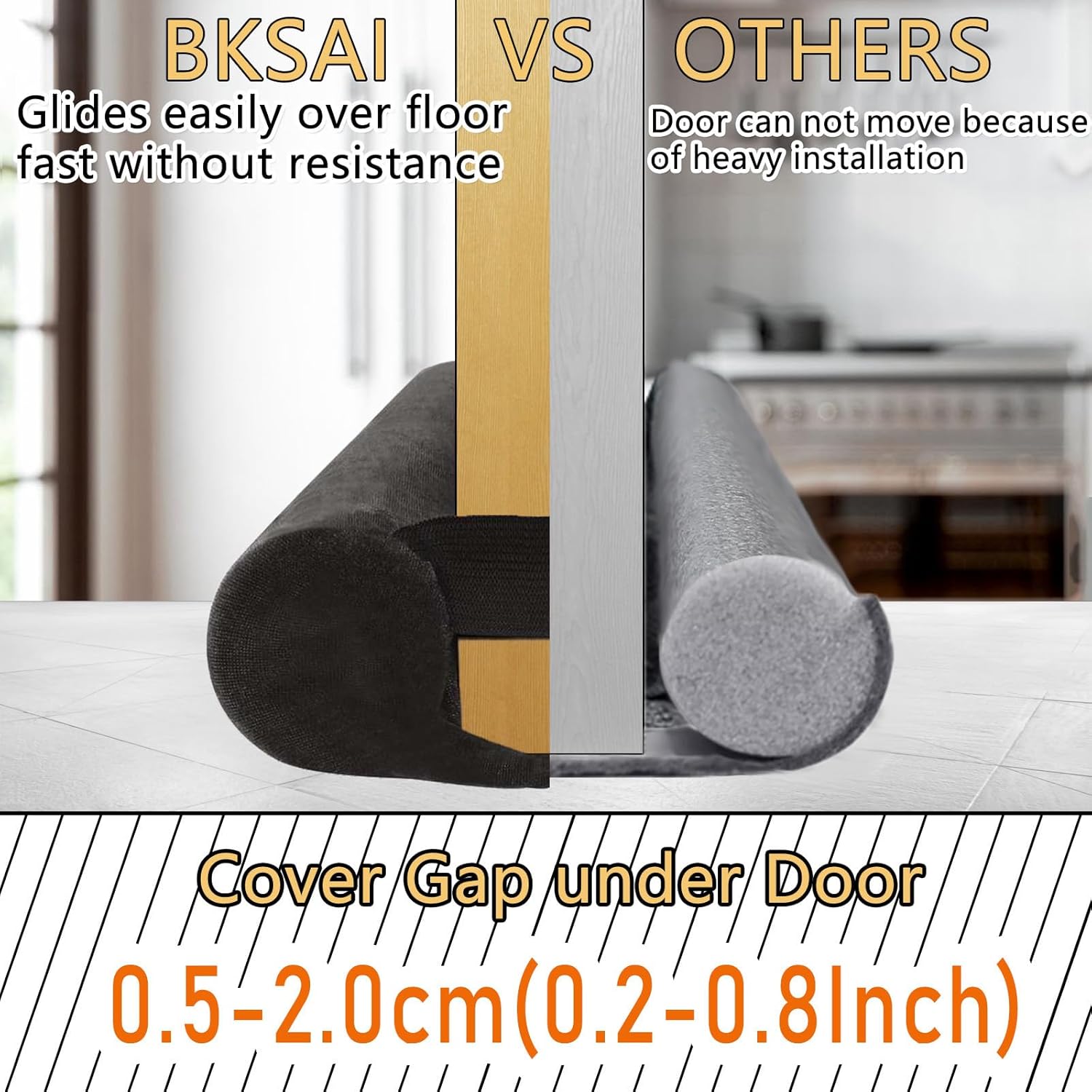 BKSAI Door Draft Stopper 29-35 Inches Brown