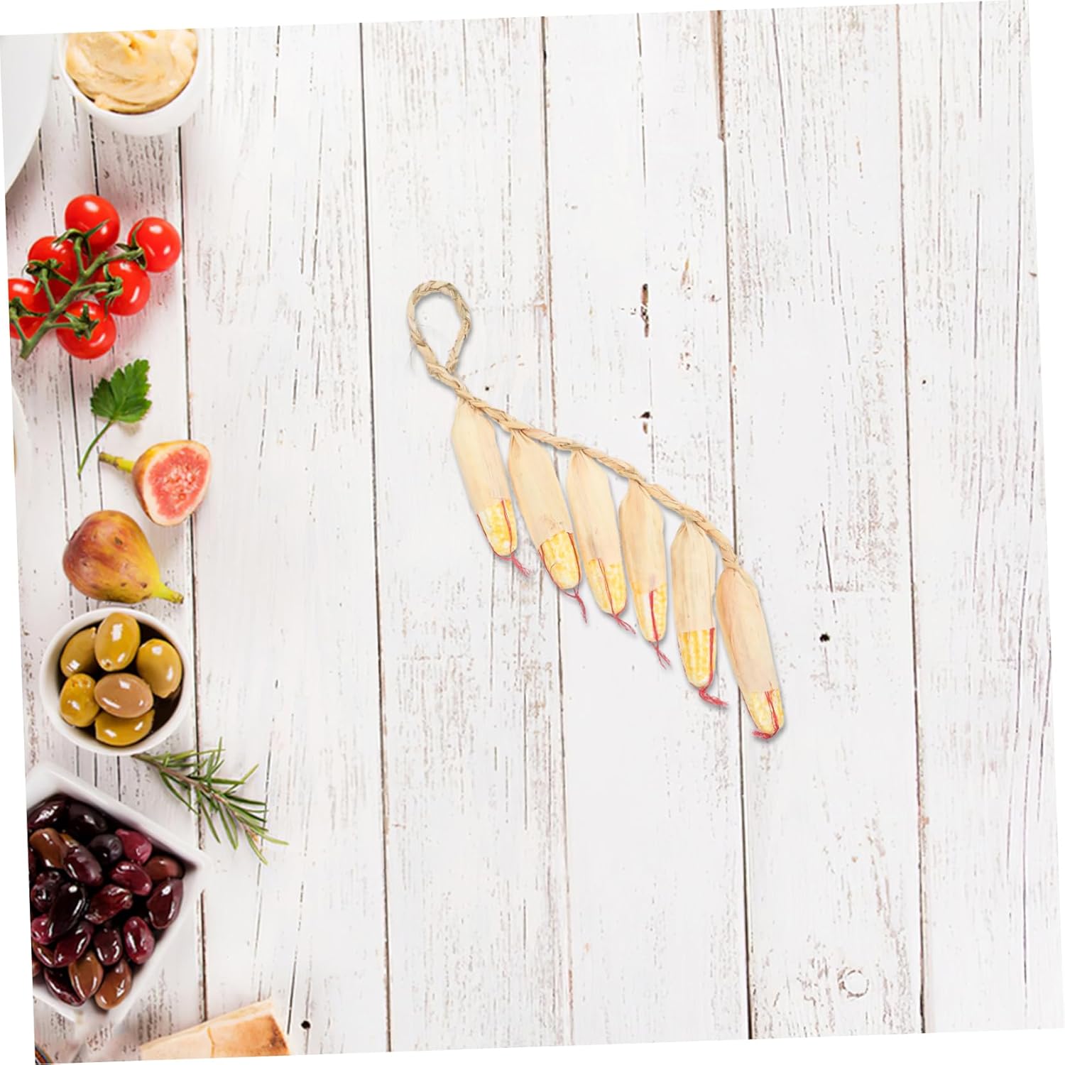 2Pcs Realistic Hanging Fake Corn Skewers Decor for Home Kitchen Garden Wall Ornament