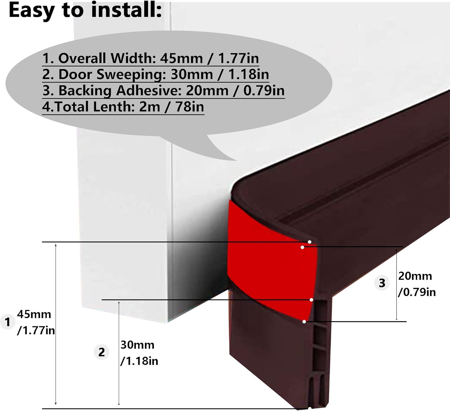 DOHUG Under Door Draft Stopper 39 Inch Door Blocker