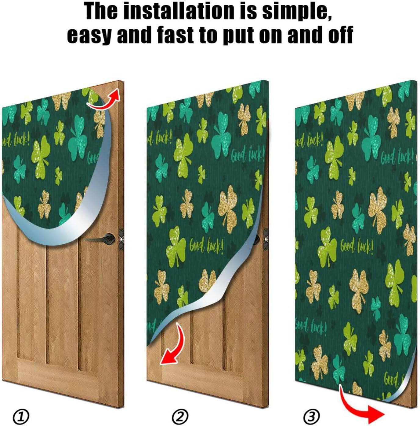 Susiyo Green Golden Shamrock Halloween Door Cover