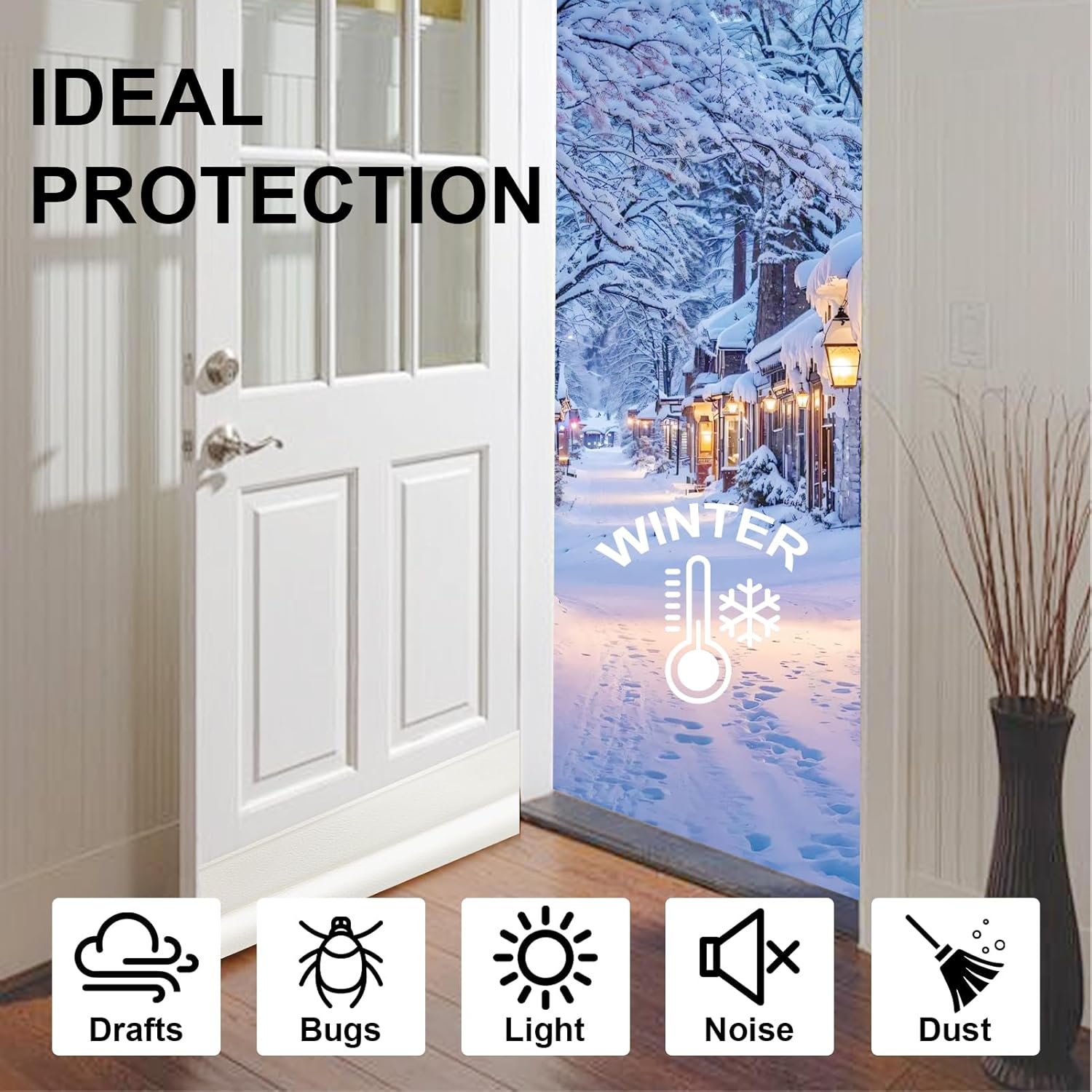 EGUARTE Door Draft Stopper 37 Inch Adjustable One Sided
