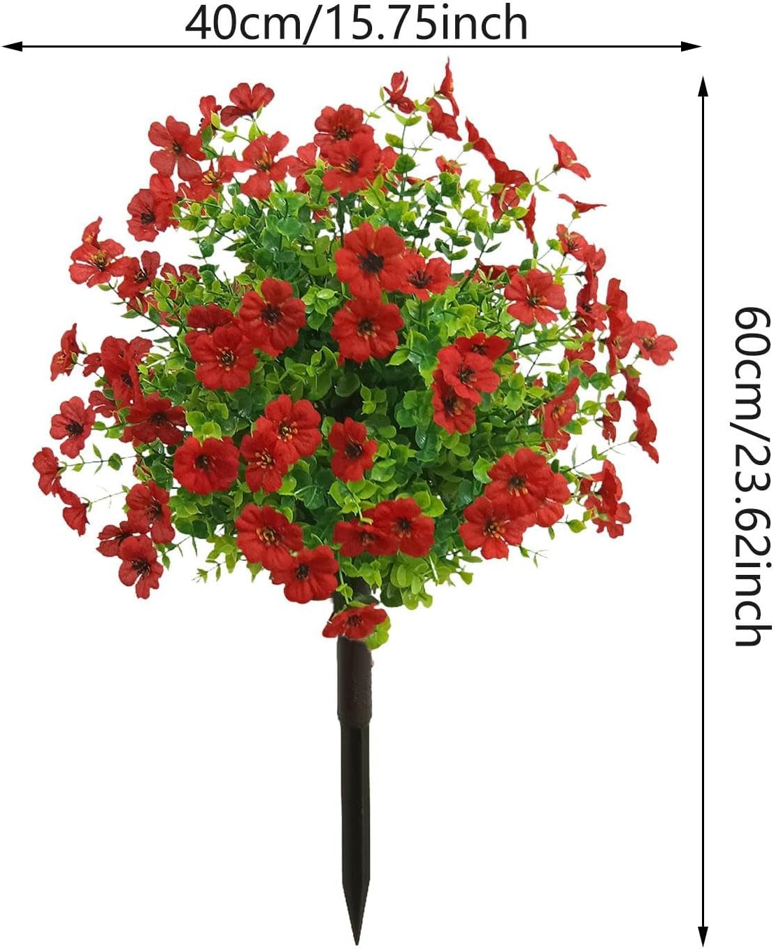 Artificial Flower Garden Stake Faux Greenery 24 with Ground Spikes