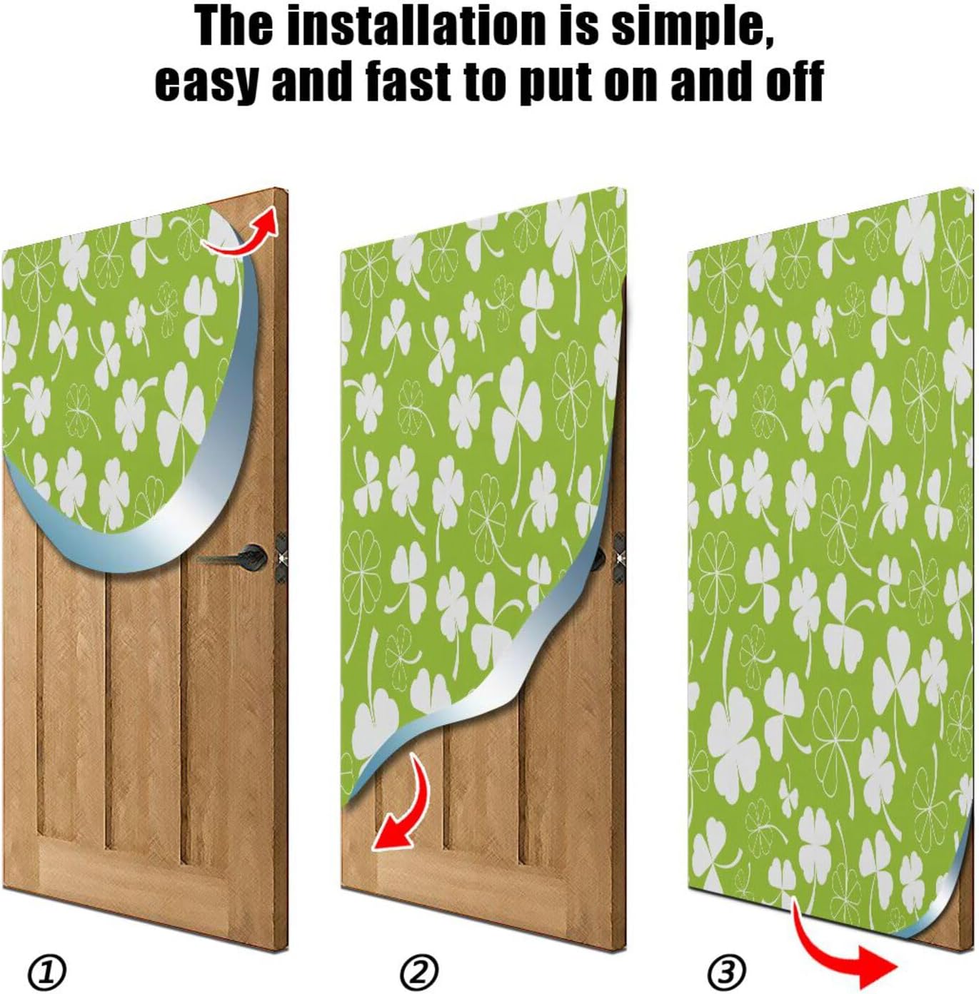 Susiyo Green Clover Halloween Door Cover 32x79 in