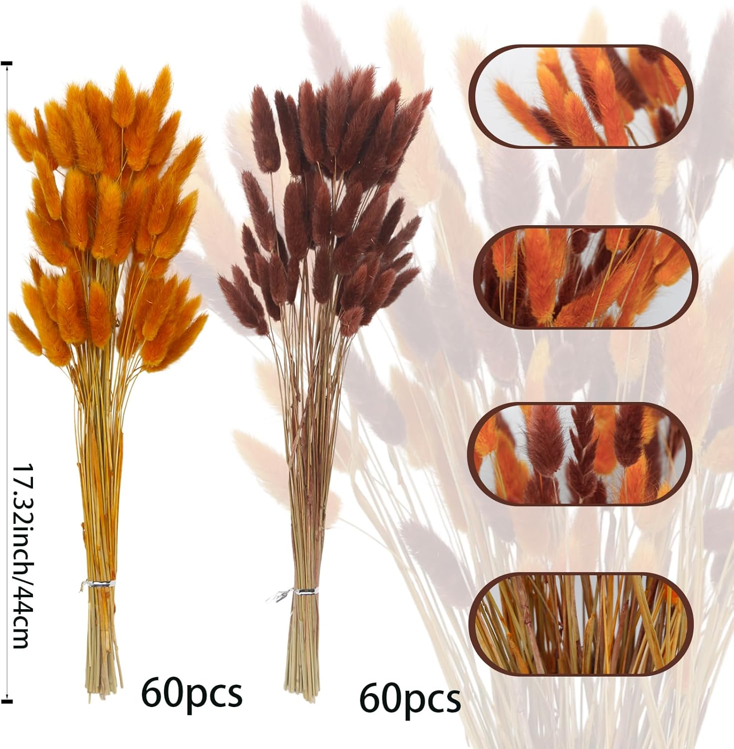 CISDUEO 120pcs Dried Bunny Tails Flowers for Boho Decor Wedding DIY