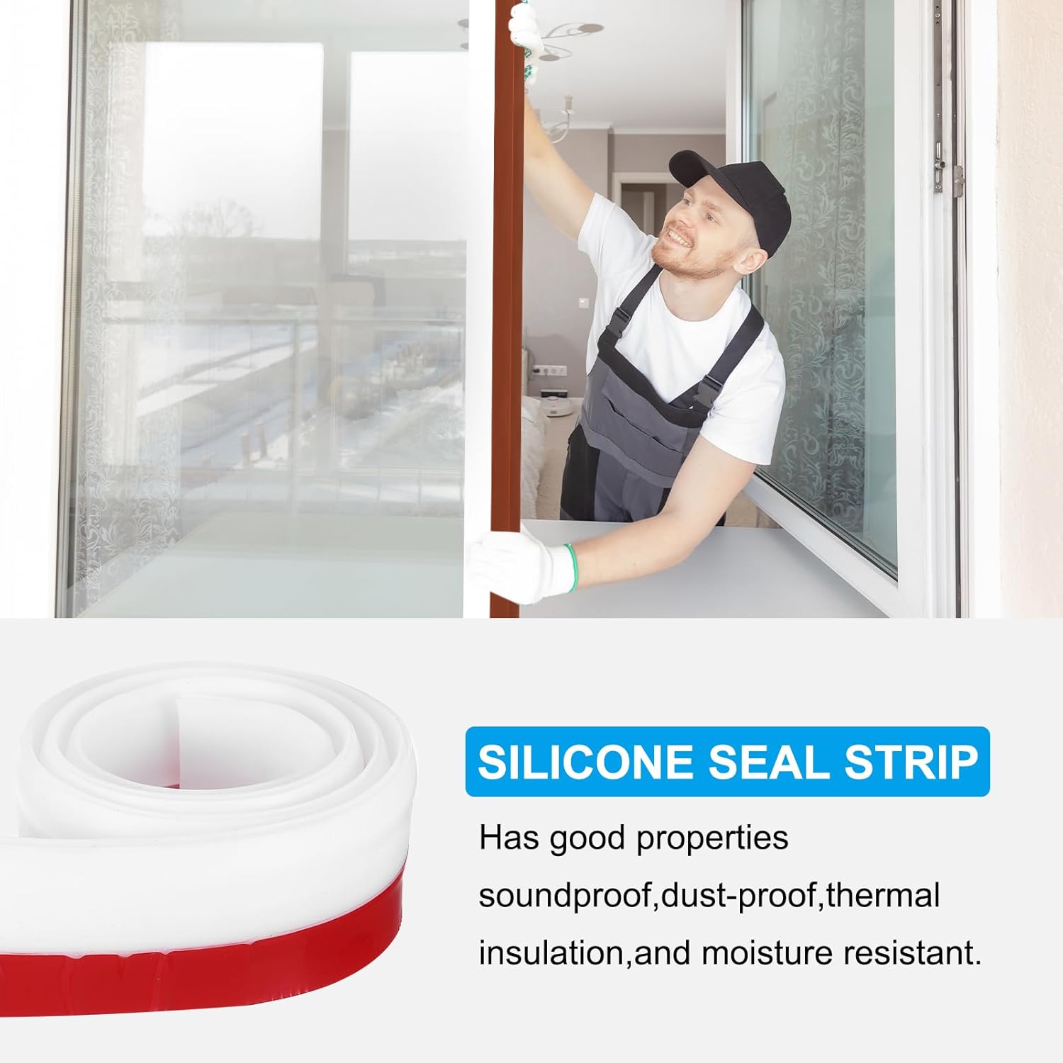 PATIKIL Door Draft Stopper 2 Pack 33FT White Silicone Seal Strips