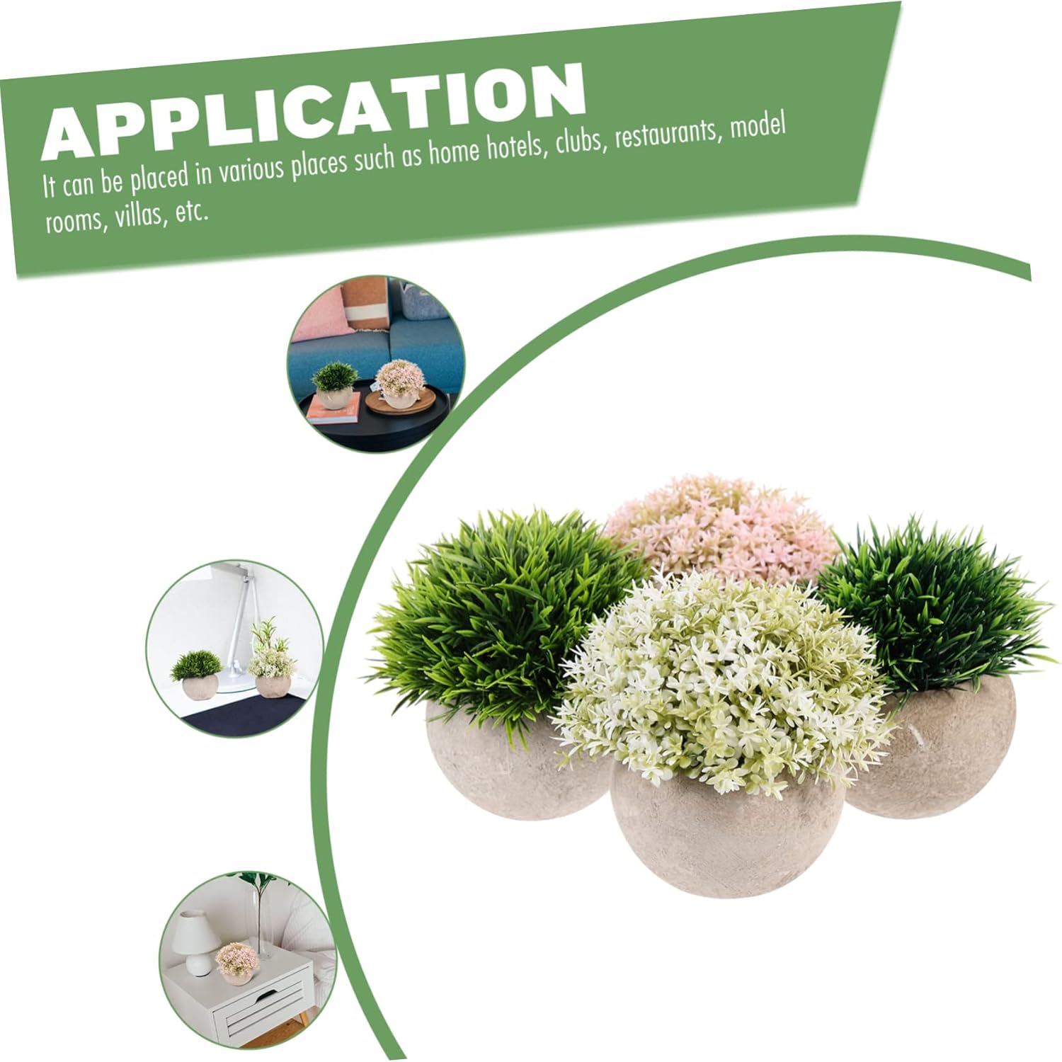 4PCS Artificial Bonsai Plants Set for Home Office Decor
