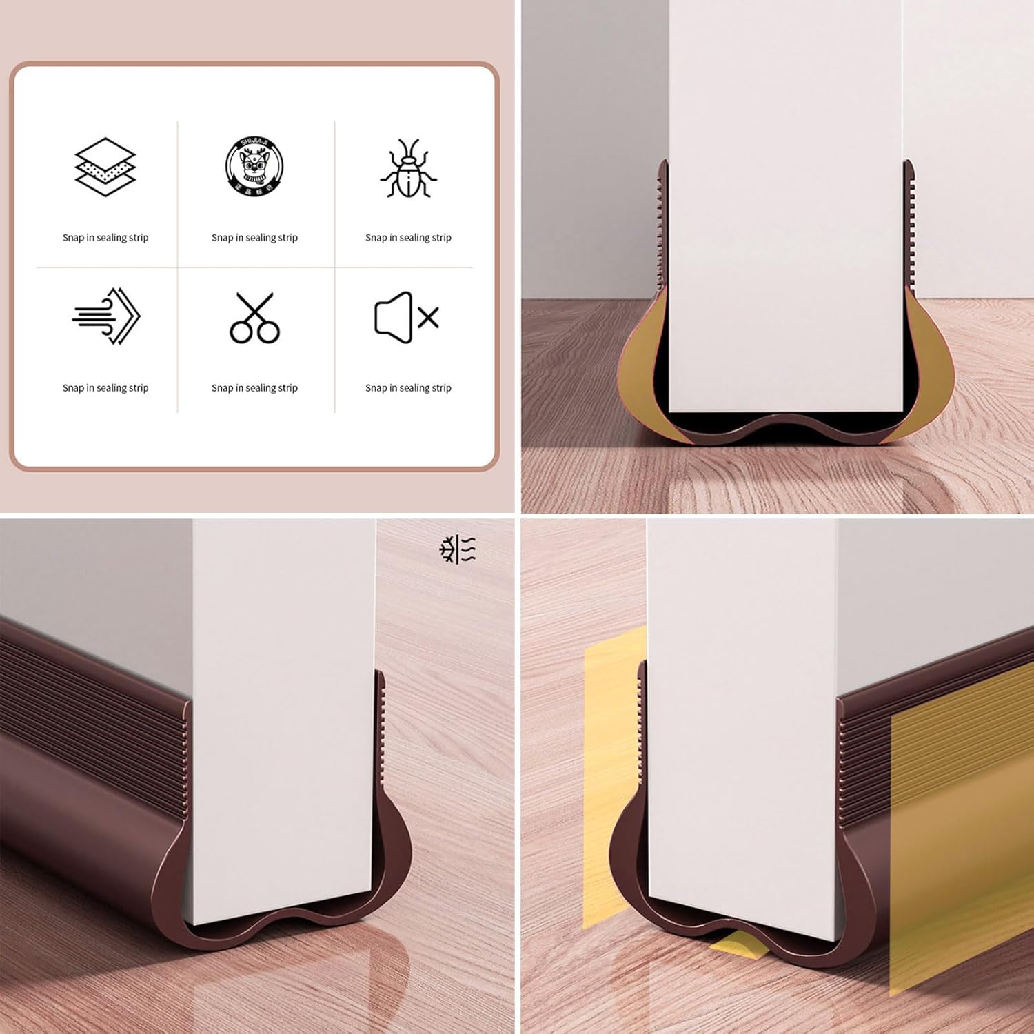 Soundproof Door Seal PVC Draft Stopper for Noise Reduction