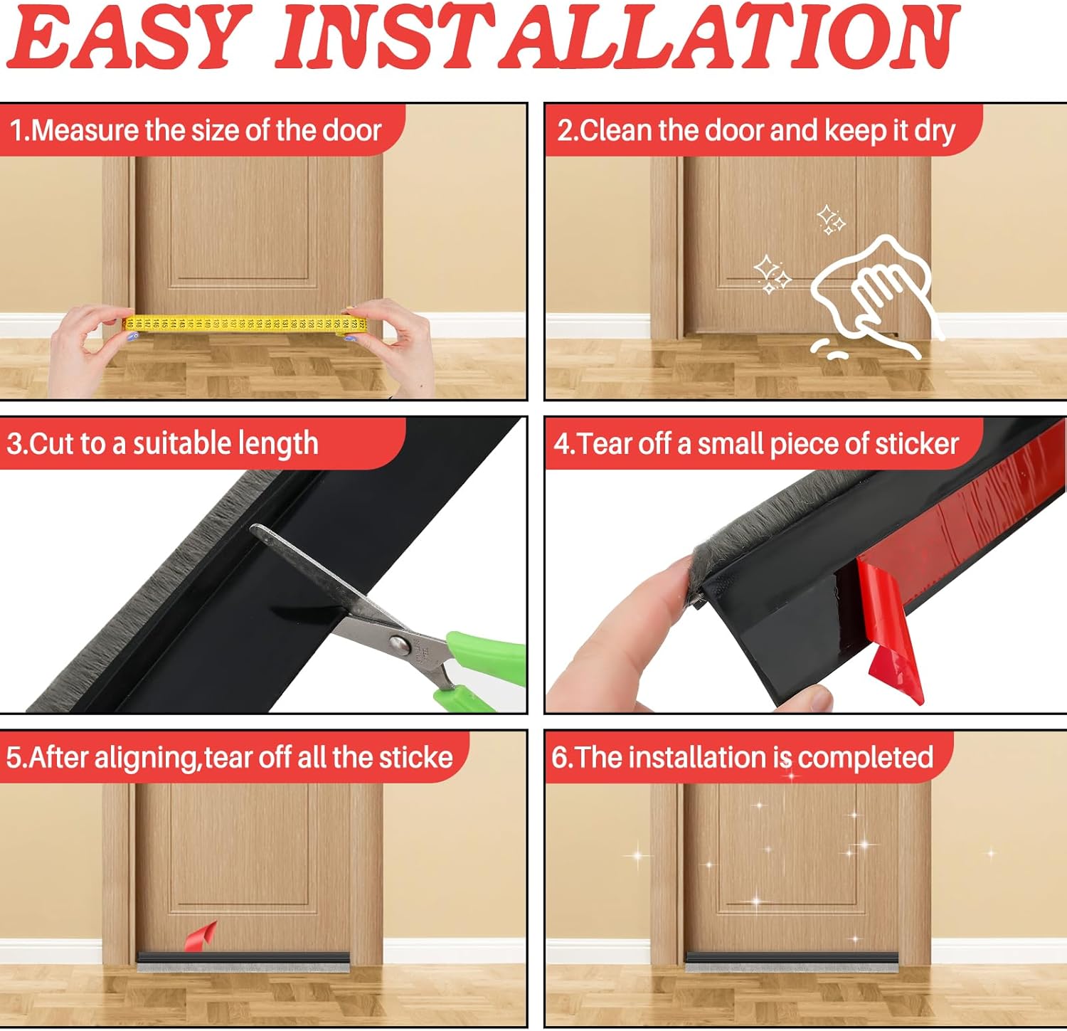 3937 Door Sweep with Brush - Black