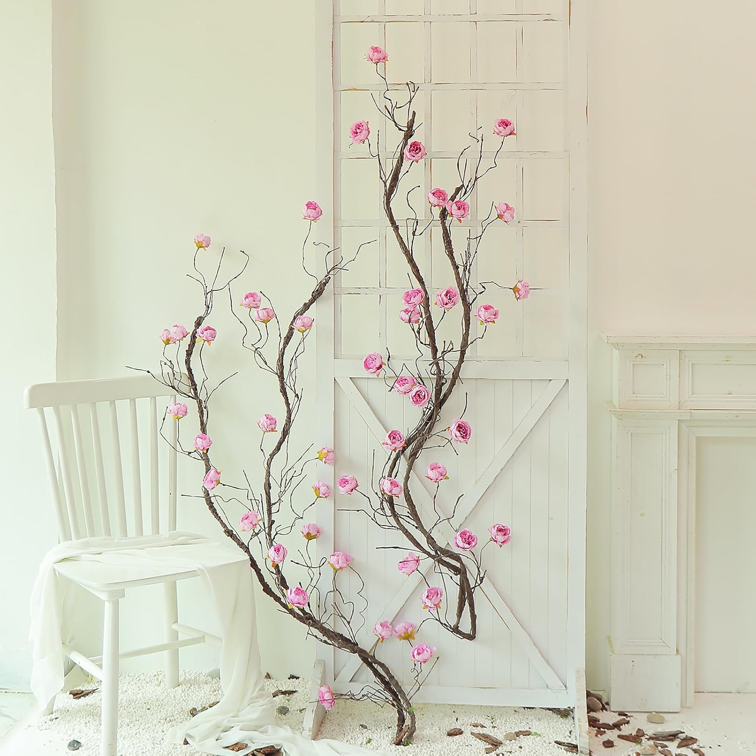 300cm Large Flexible Artificial Tree with Peony Flowers for Wedding and Christmas Decor