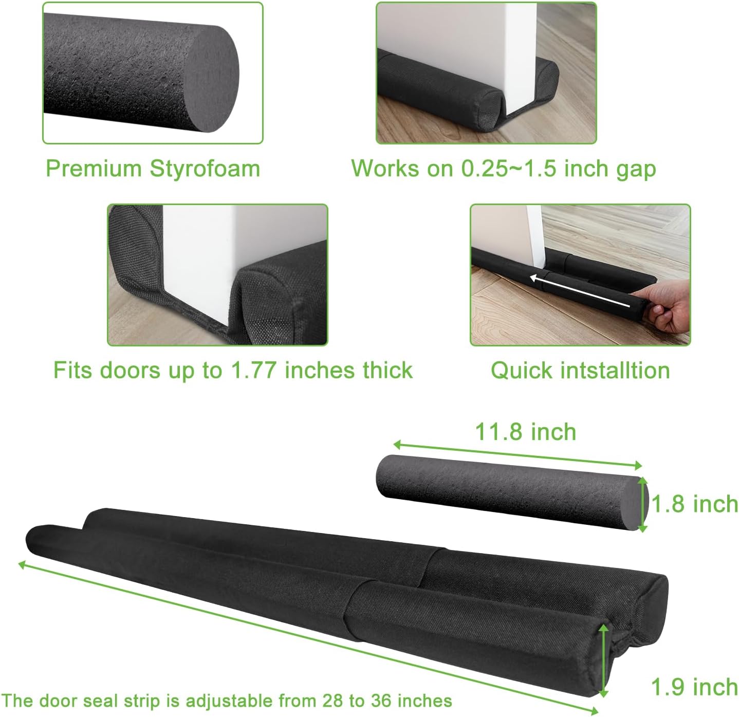 Large Door Draft Stopper 36 Inch Weather Stripping Seal