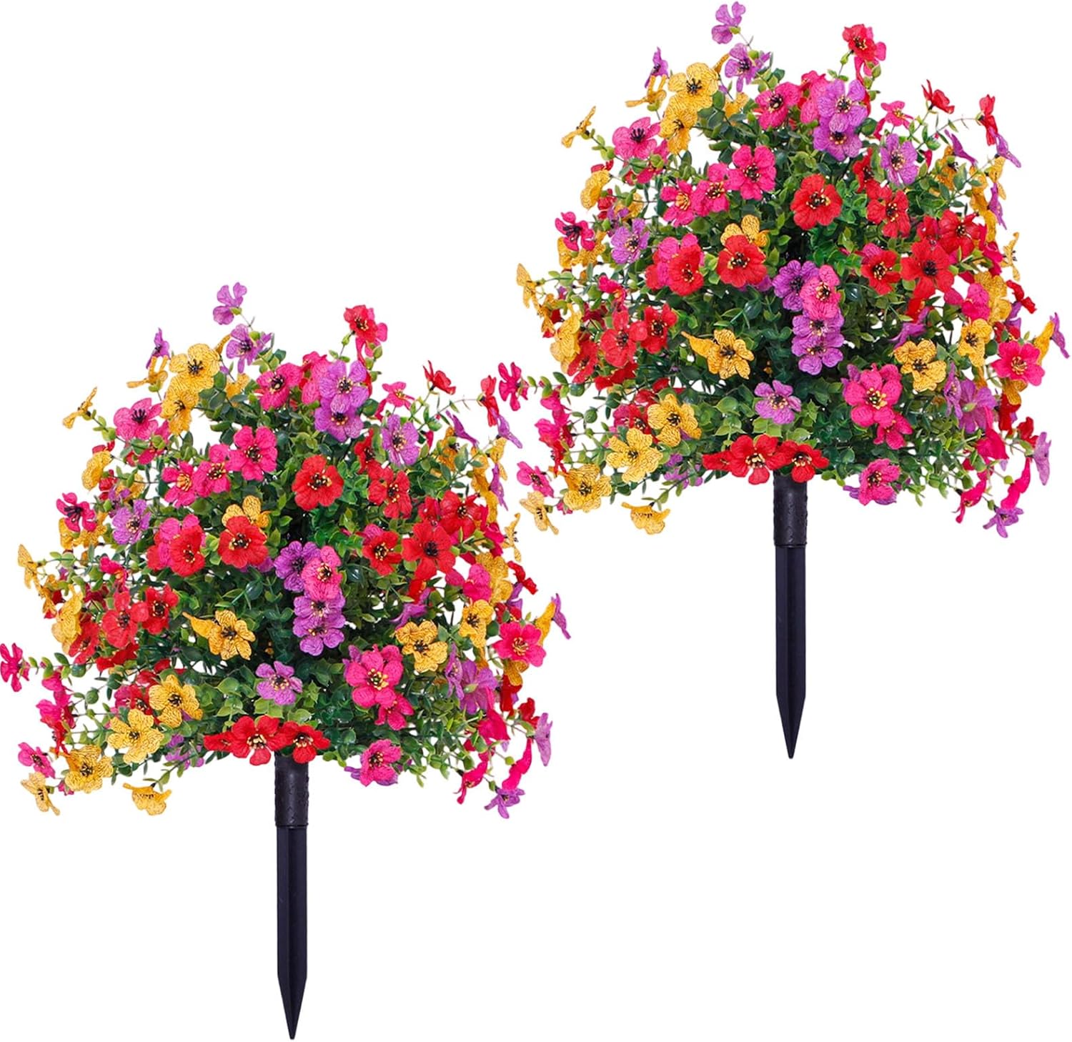 Artificial Flowers with Ground Spikes for Outdoor Decor