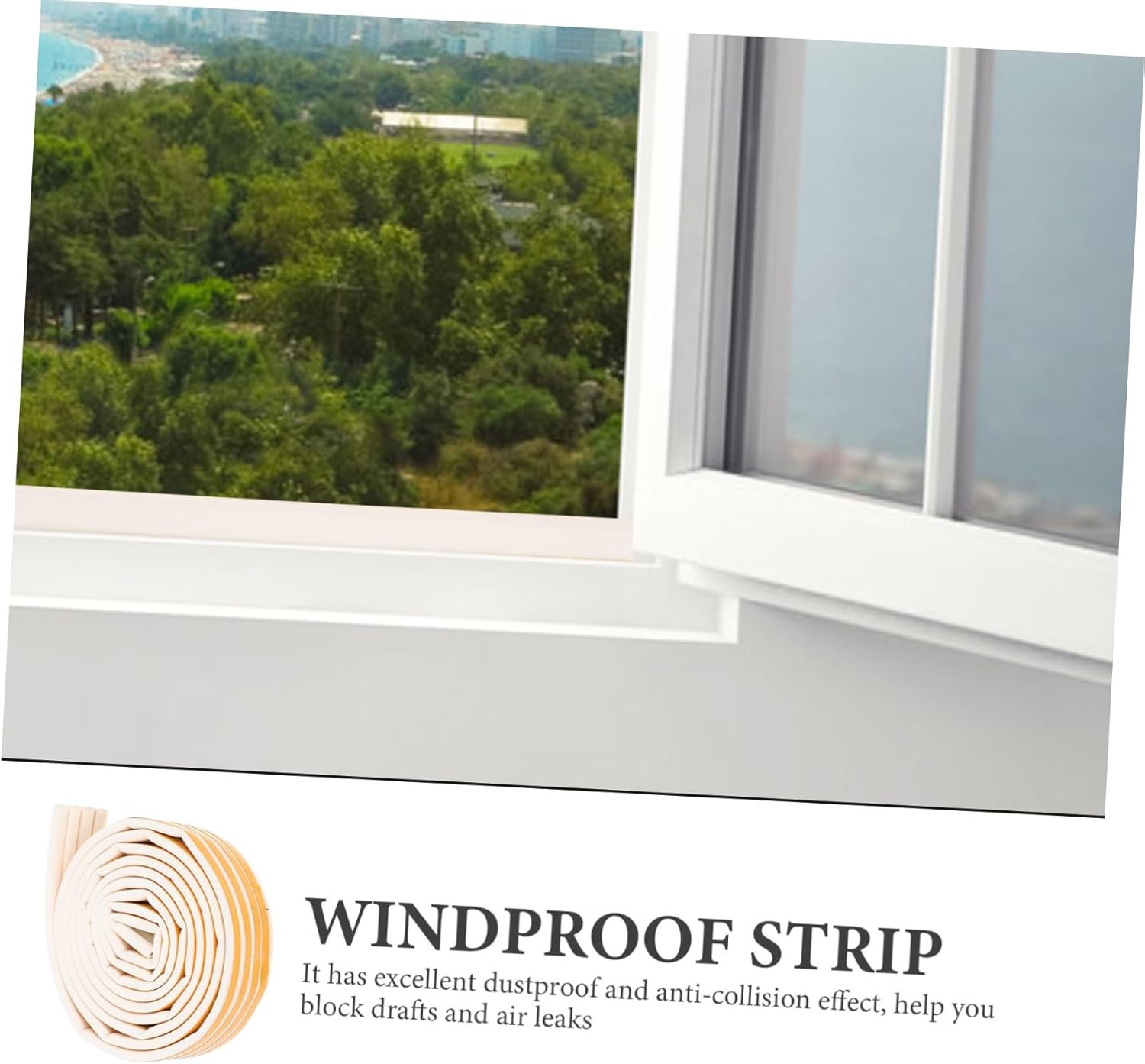 Under Door Weather Stripping Seal Strip Self-Adhesive Draft Stopper for Doors and Windows