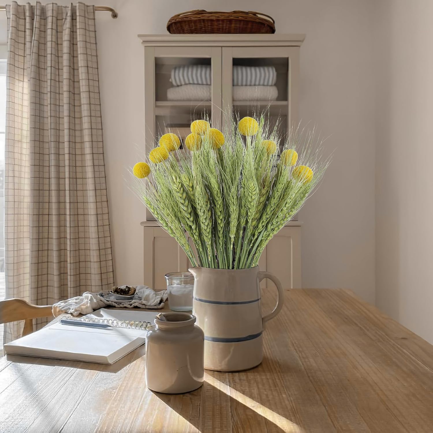 CISDUEO 60 Pcs Natural Dried Wheat Stalks Bundle
