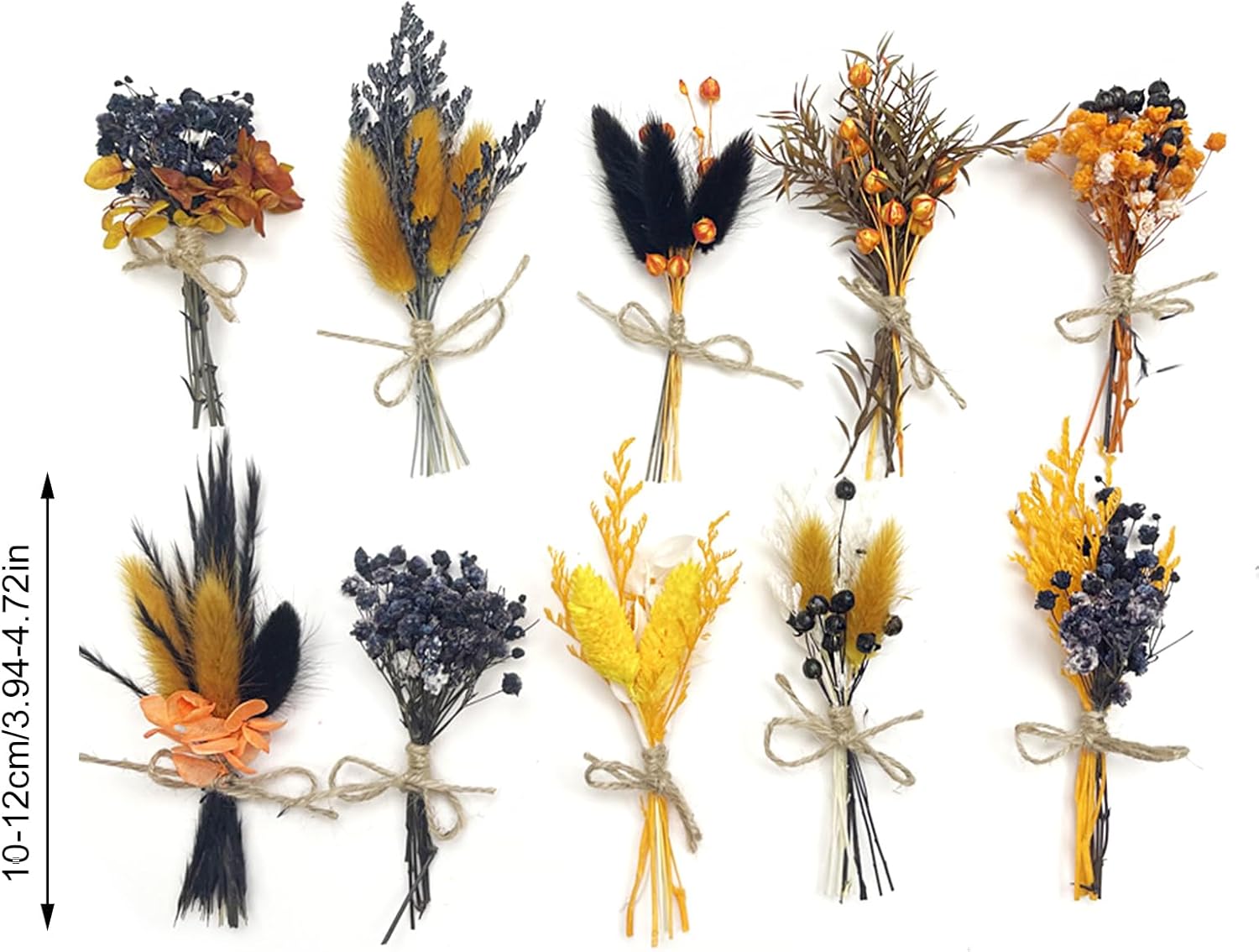 10 Pack Mini Dried Flower Bouquets for Crafts