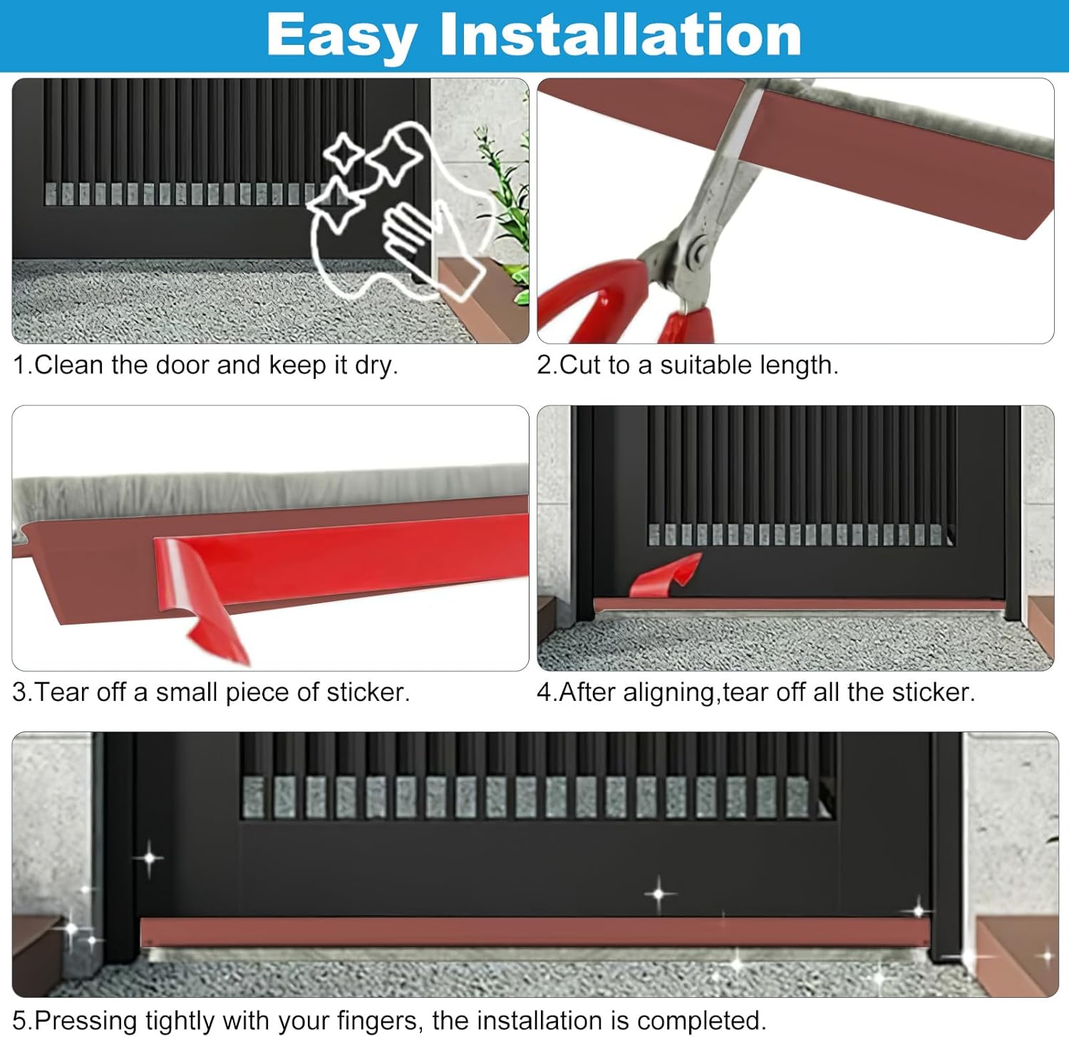 lafo Door Sweep for Bottom of Door Draft Stopper with Brush 39 L 2 W