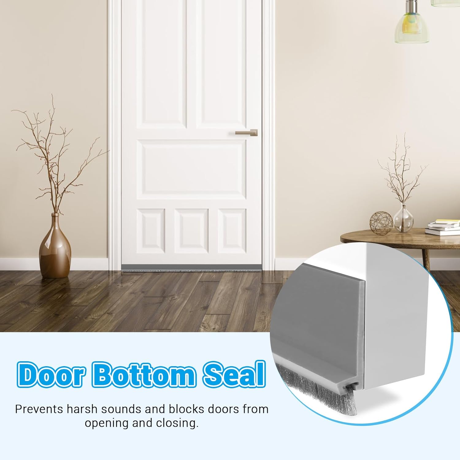 Huakaile 2 Pack Rubber Door Sweep with Brush