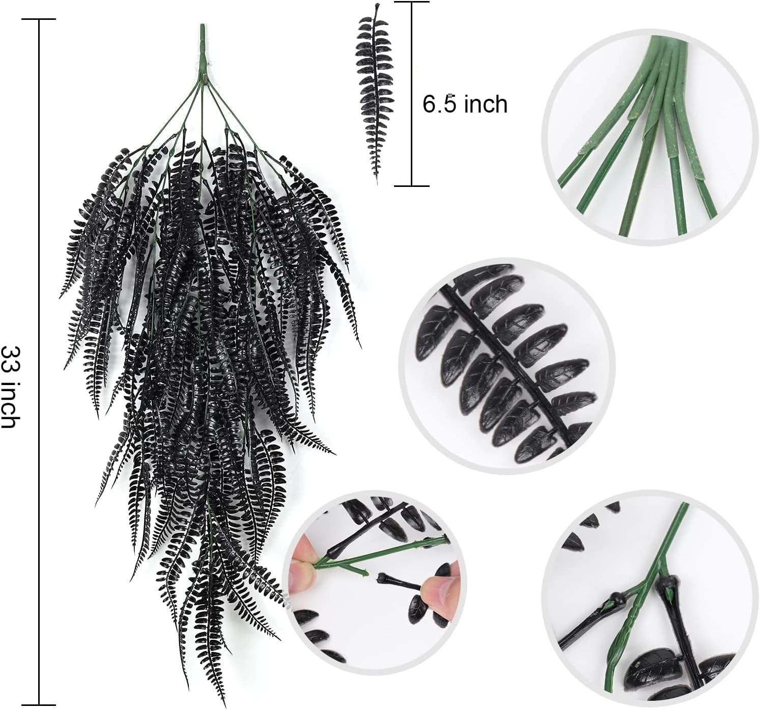 RECUTMS Faux Hanging Plants 4 Pcs UV Resistant