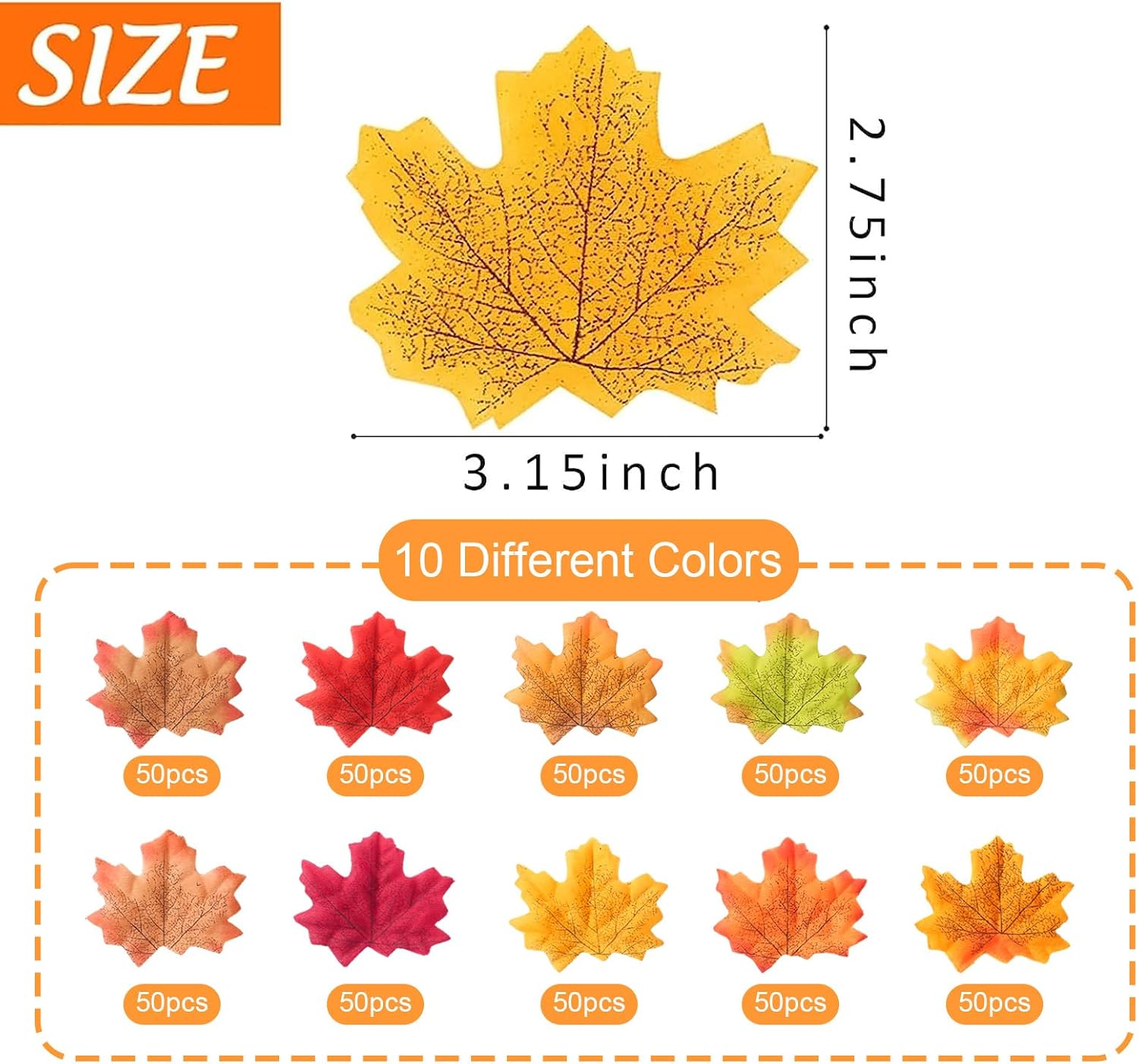 FUTUREPLUSX 500PCS Fake Maple Leaves Decorations
